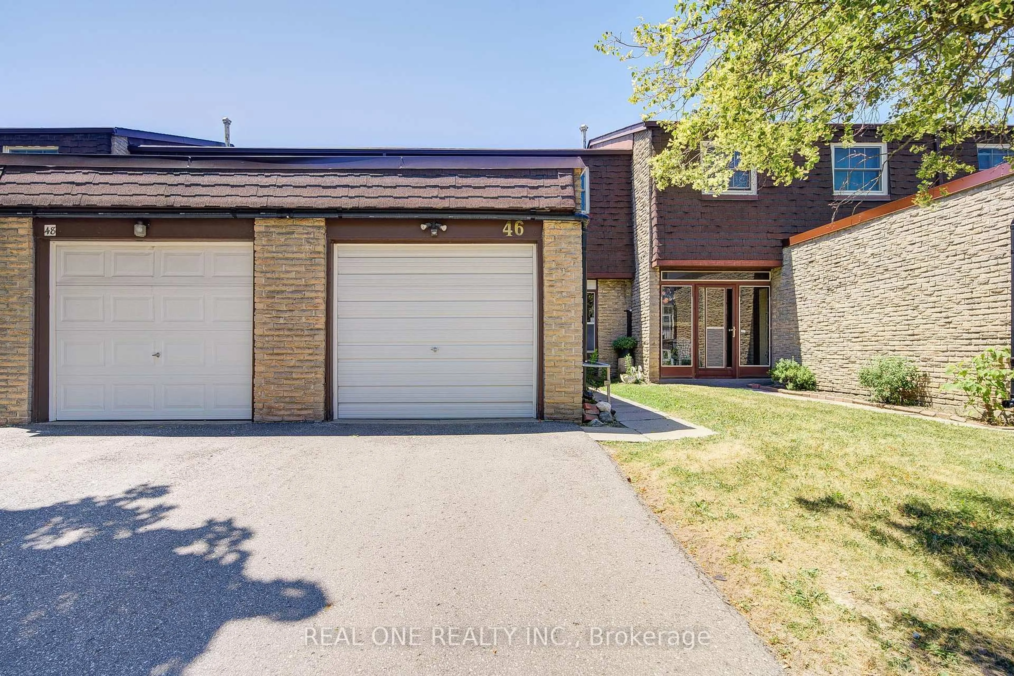 A pic from outside/outdoor area/front of a property/back of a property/a pic from drone, street for 81 Brookmill Blvd #46, Toronto Ontario M1W 2L5