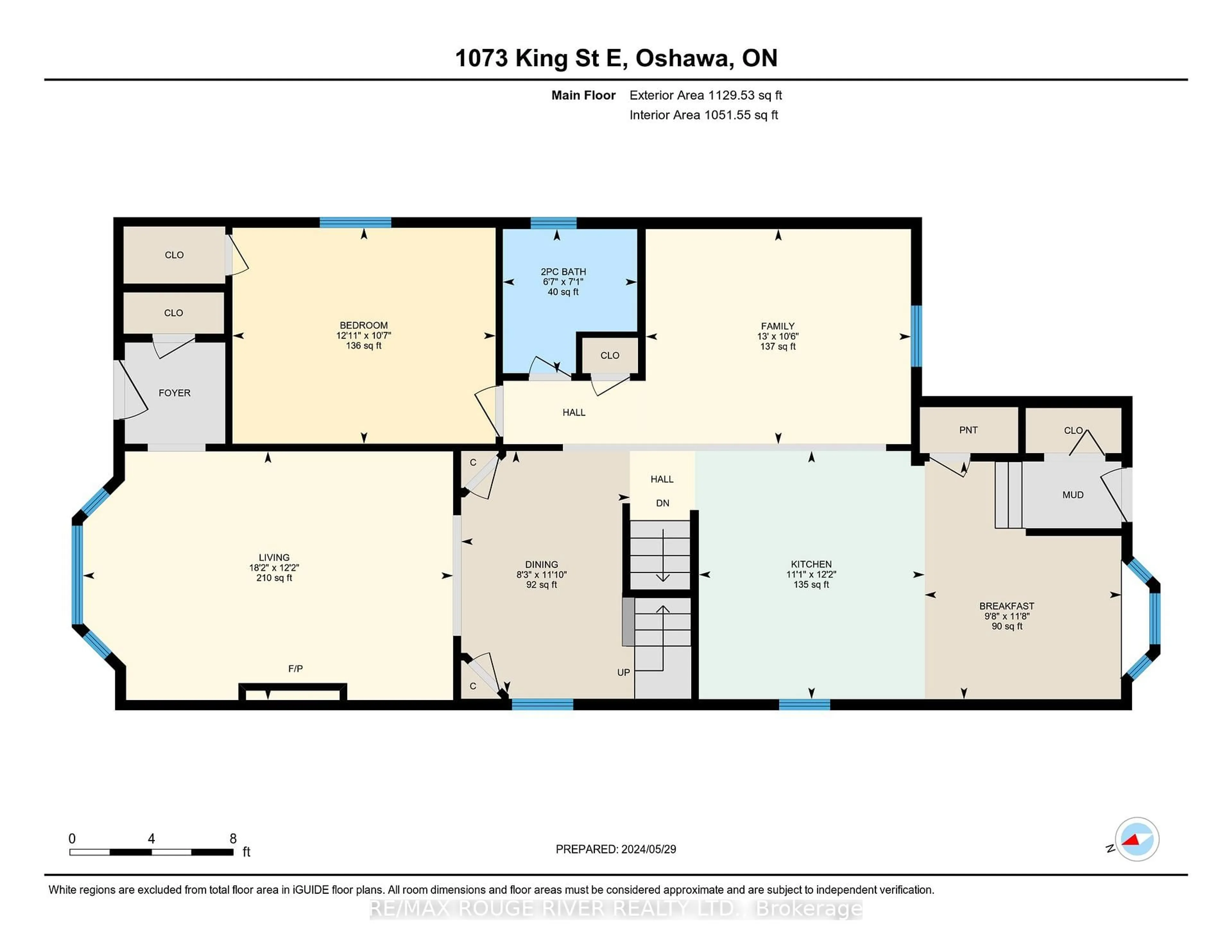 Floor plan for 1073 King St, Oshawa Ontario L1H 1H6