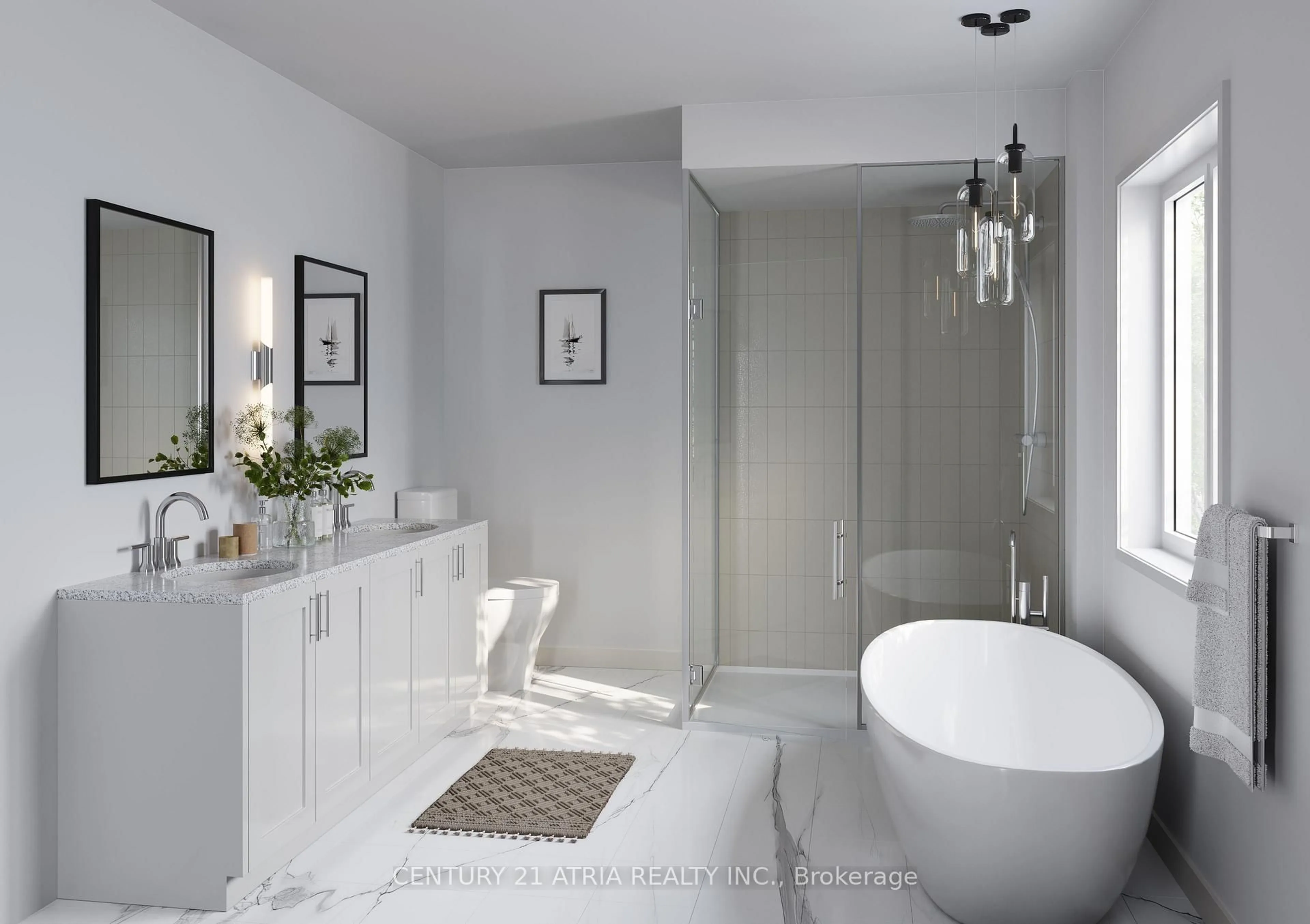 Contemporary bathroom, ceramic/tile floor for 1444 Mayport Dr, Oshawa Ontario L1J 8E5