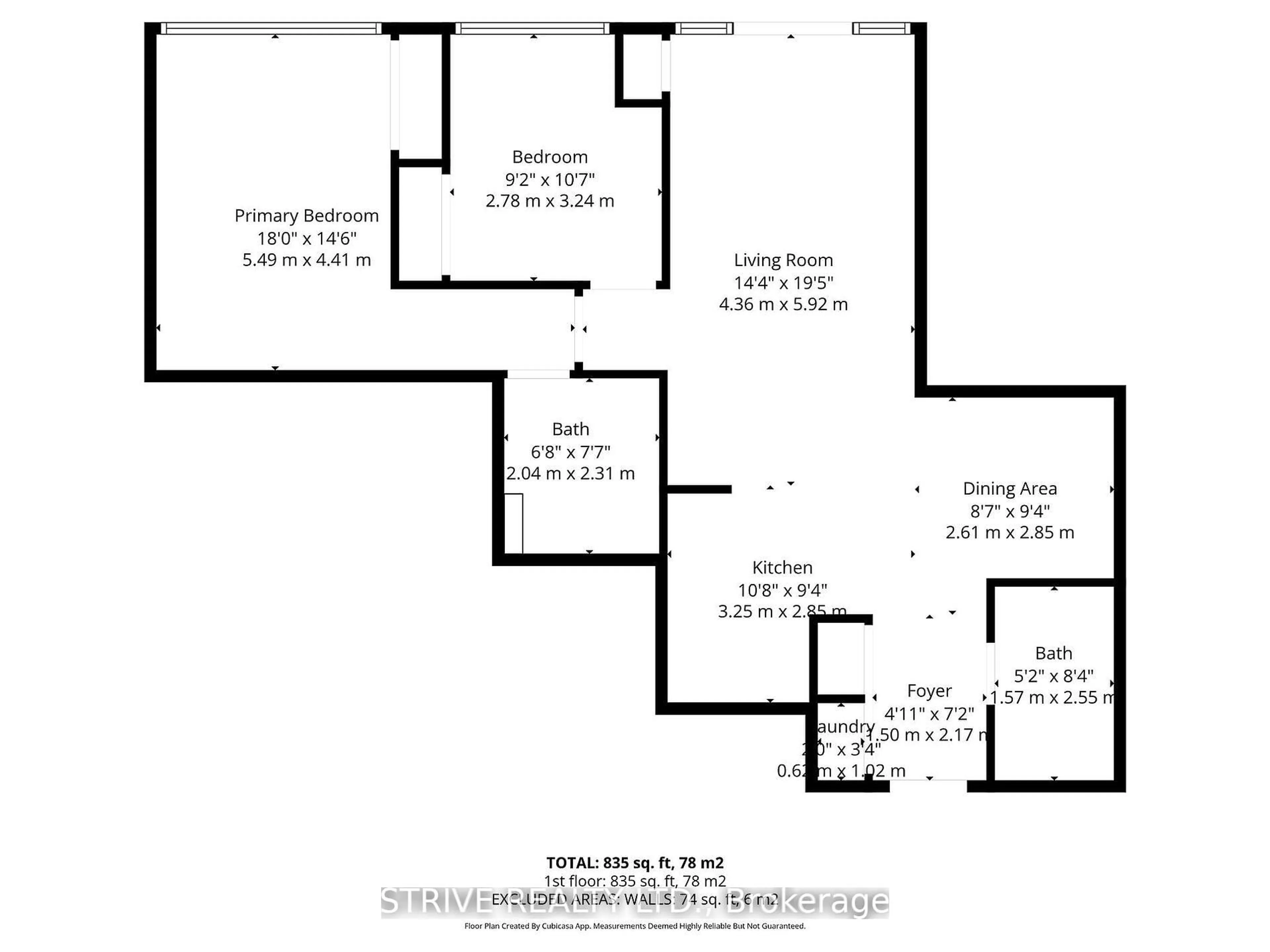 Floor plan for 1200 The Esplanade Rd #1007, Pickering Ontario L1V 6V3