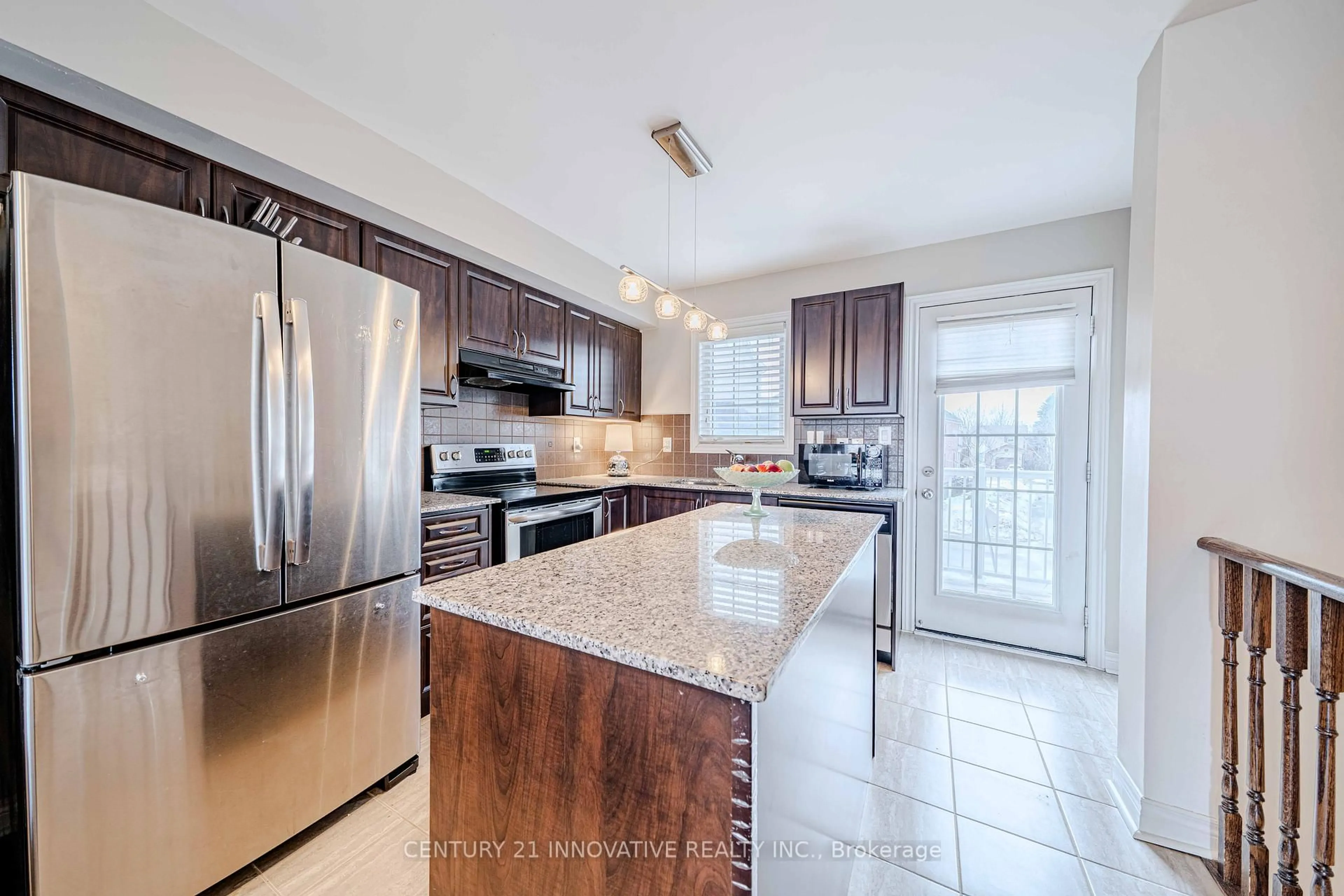 Open concept kitchen, ceramic/tile floor for 61 Cooperage Lane, Ajax Ontario L1S 5C3