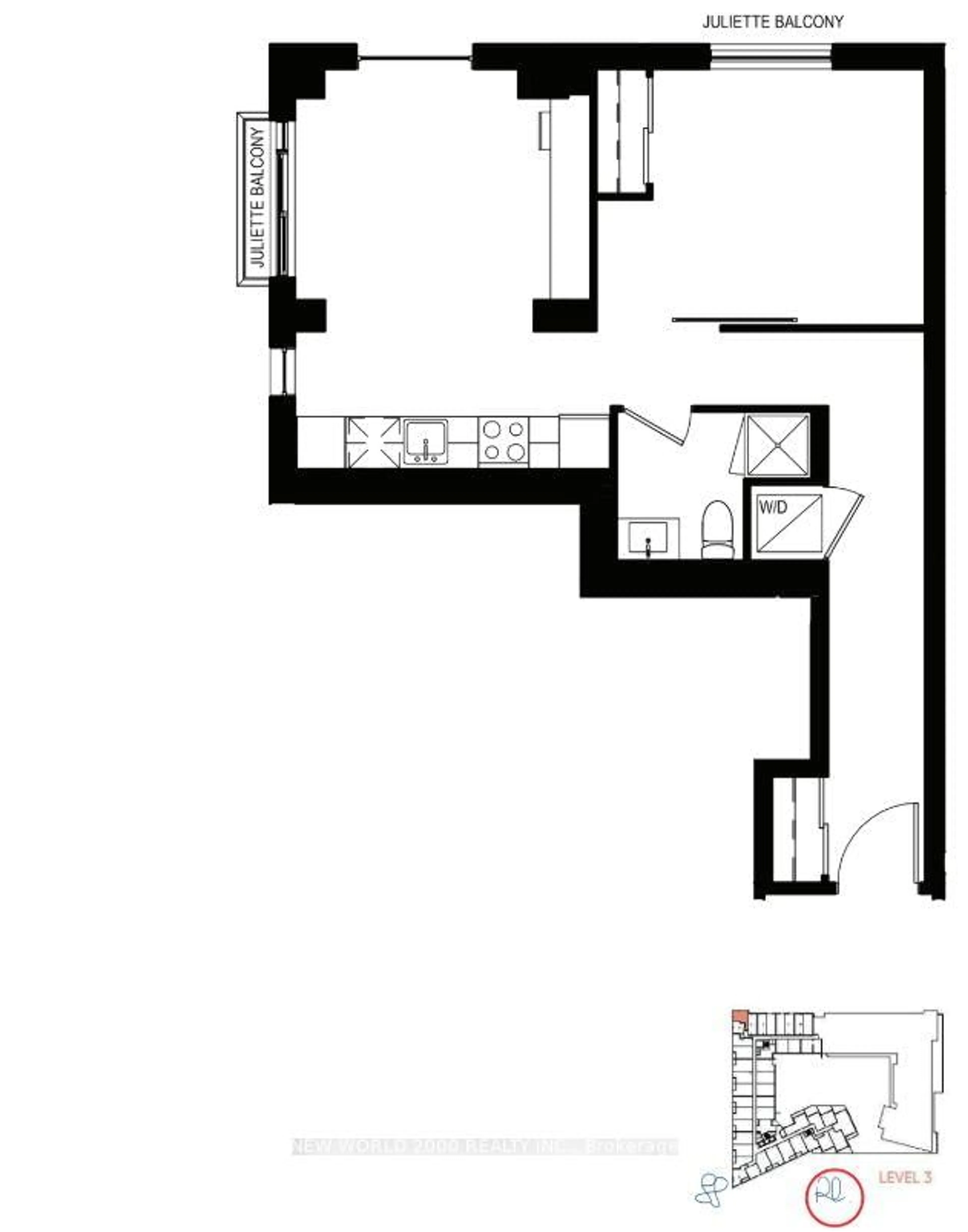 Floor plan for 1050 Eastern Ave #329, Toronto Ontario M4L 0B7