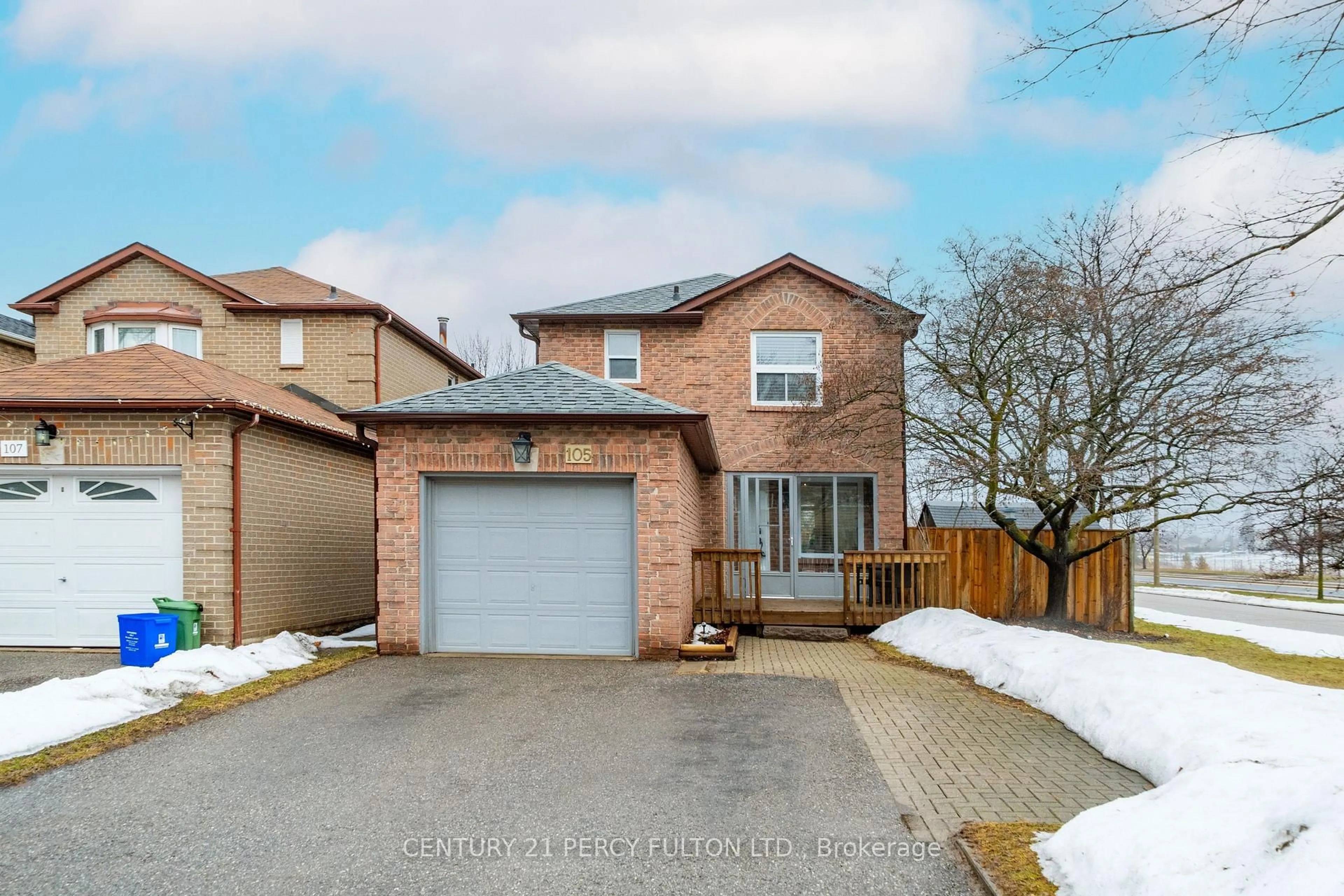 Home with brick exterior material, street for 105 Chatfield Dr, Ajax Ontario L1T 2J2