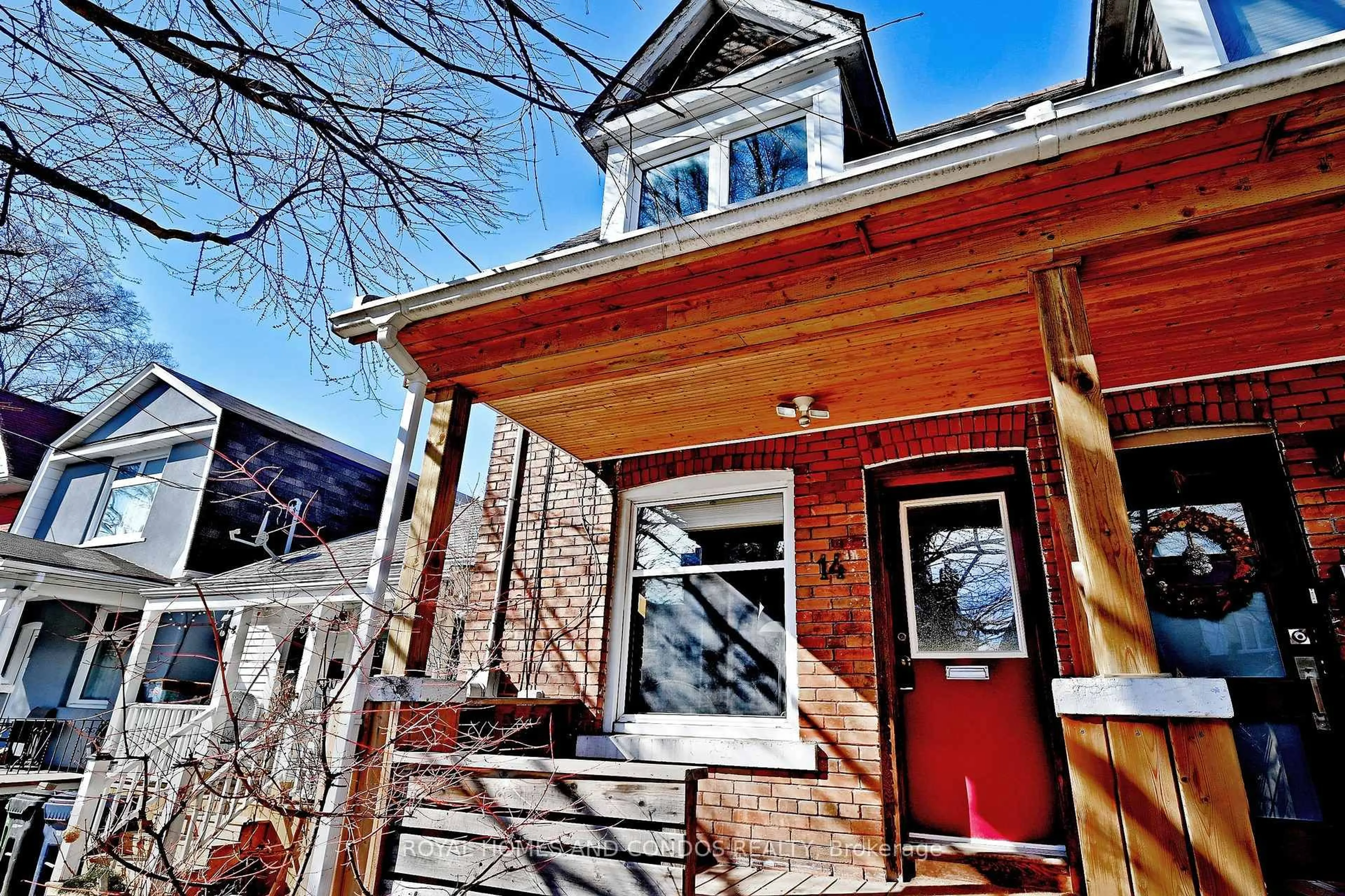 Home with brick exterior material, street for 14 Balfour Ave, Toronto Ontario M4C 1T5