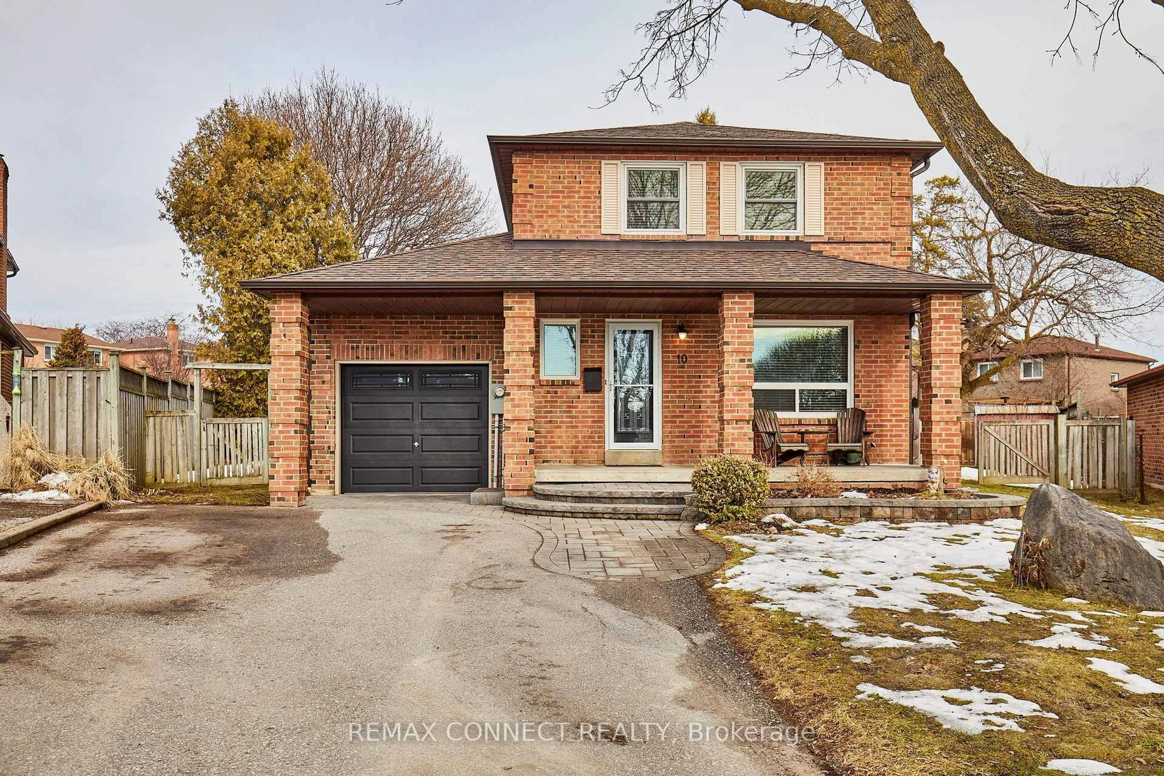 Home with brick exterior material, street for 10 Nicholls Crt, Ajax Ontario L1T 1X6