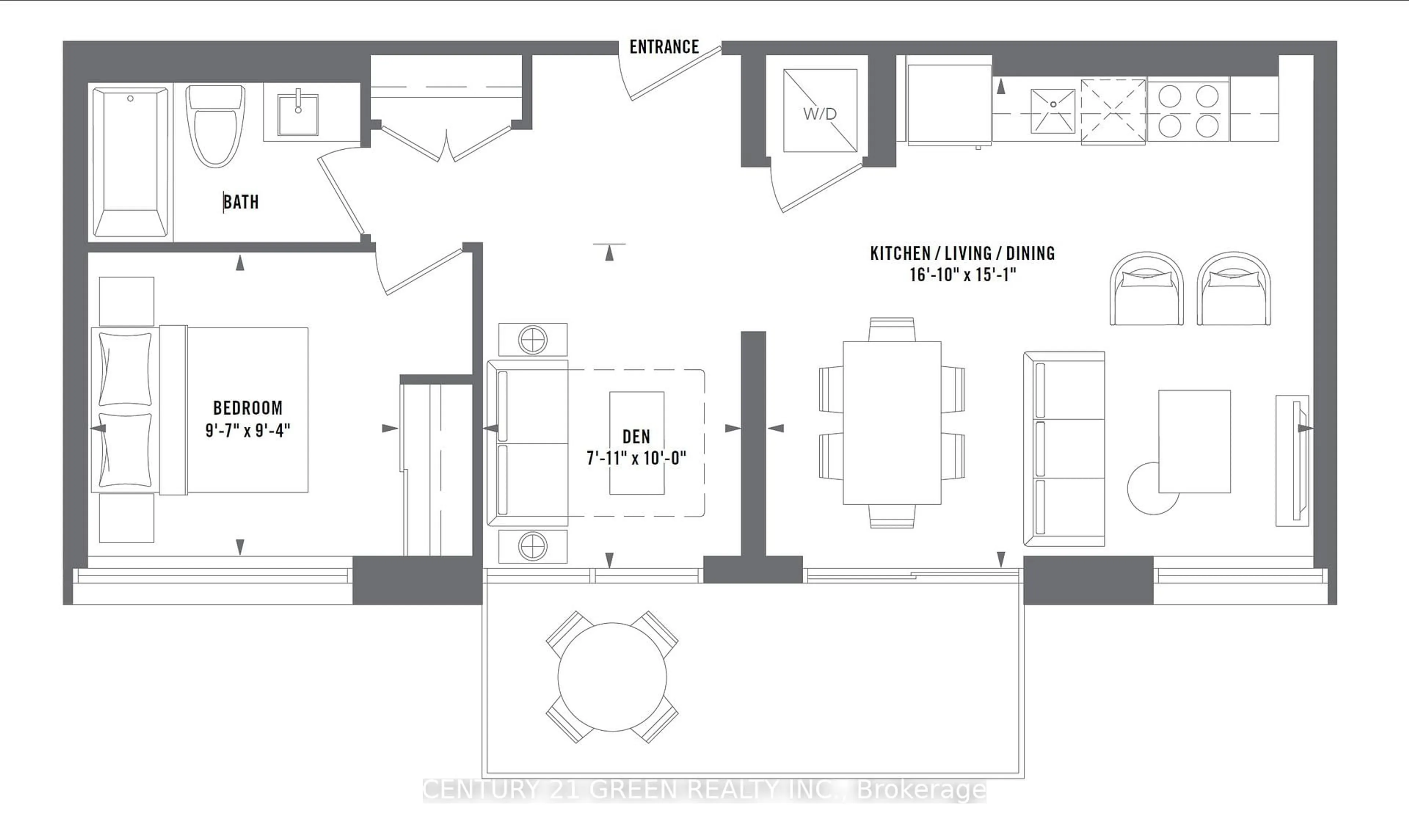 Floor plan for 1612 Charles St #323C, Whitby Ontario L1N 0P3