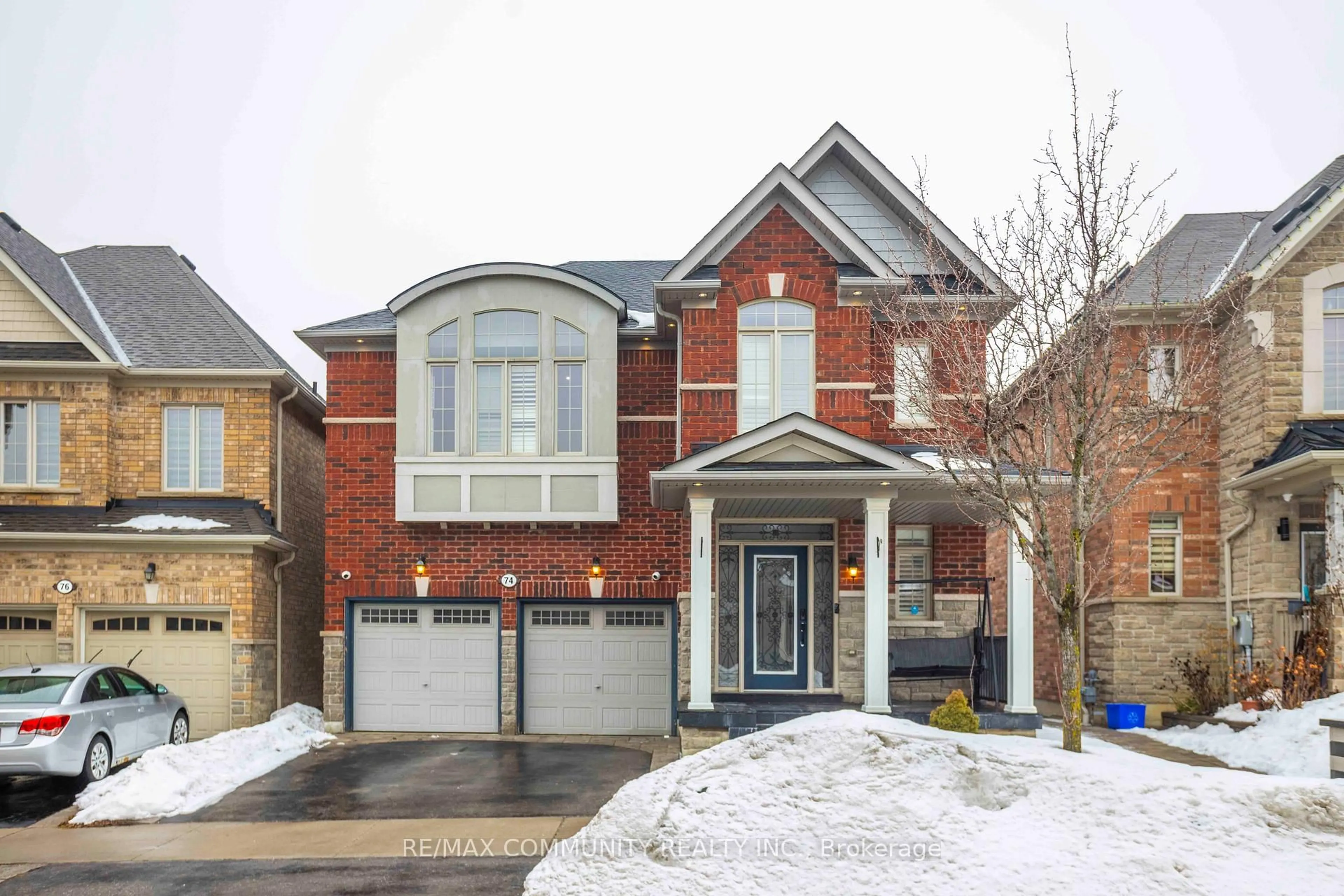 Home with brick exterior material, street for 74 Stannardville Dr, Ajax Ontario L1T 0M4