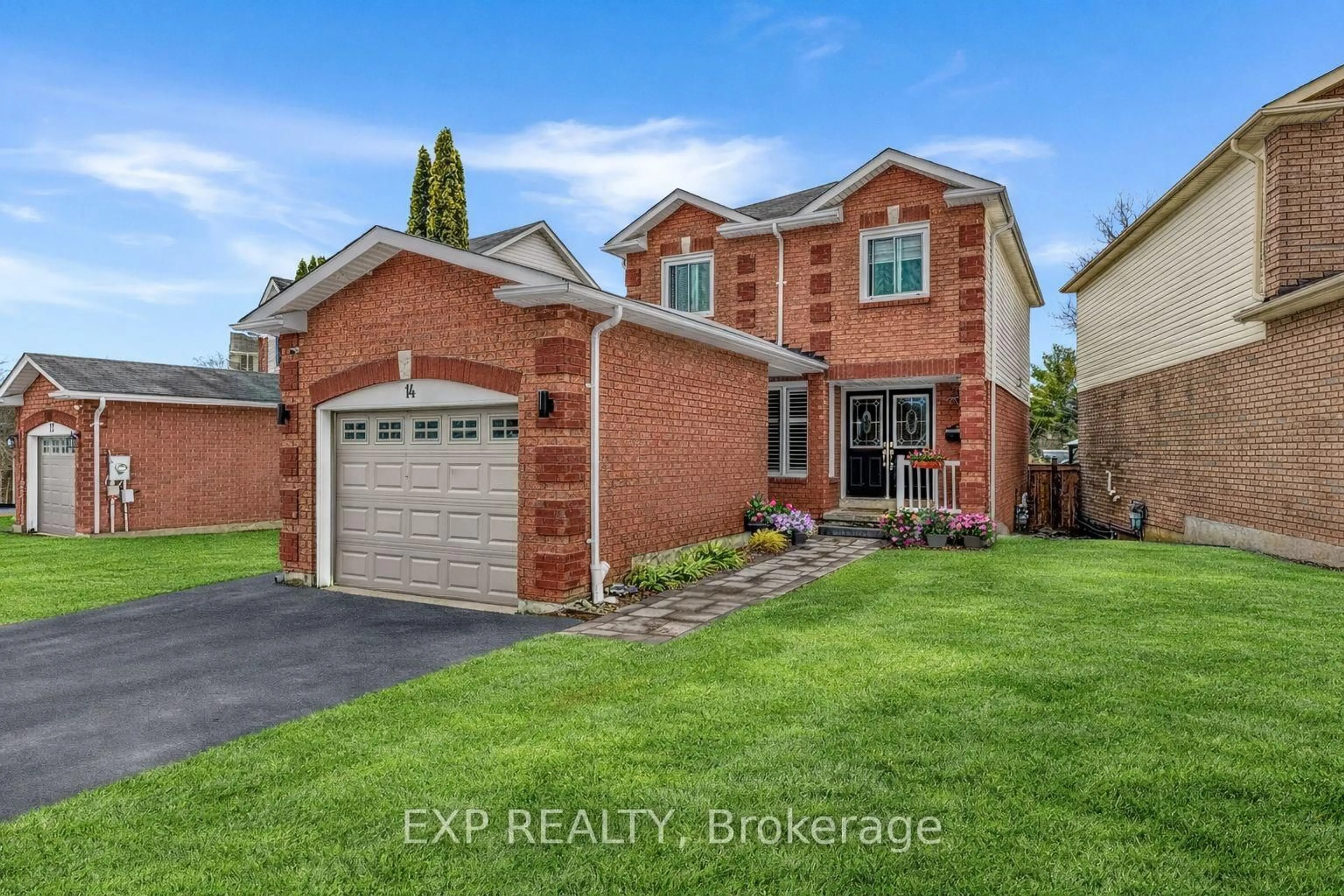 Home with brick exterior material, street for 14 Elephant Hill Dr, Clarington Ontario L1C 4M5