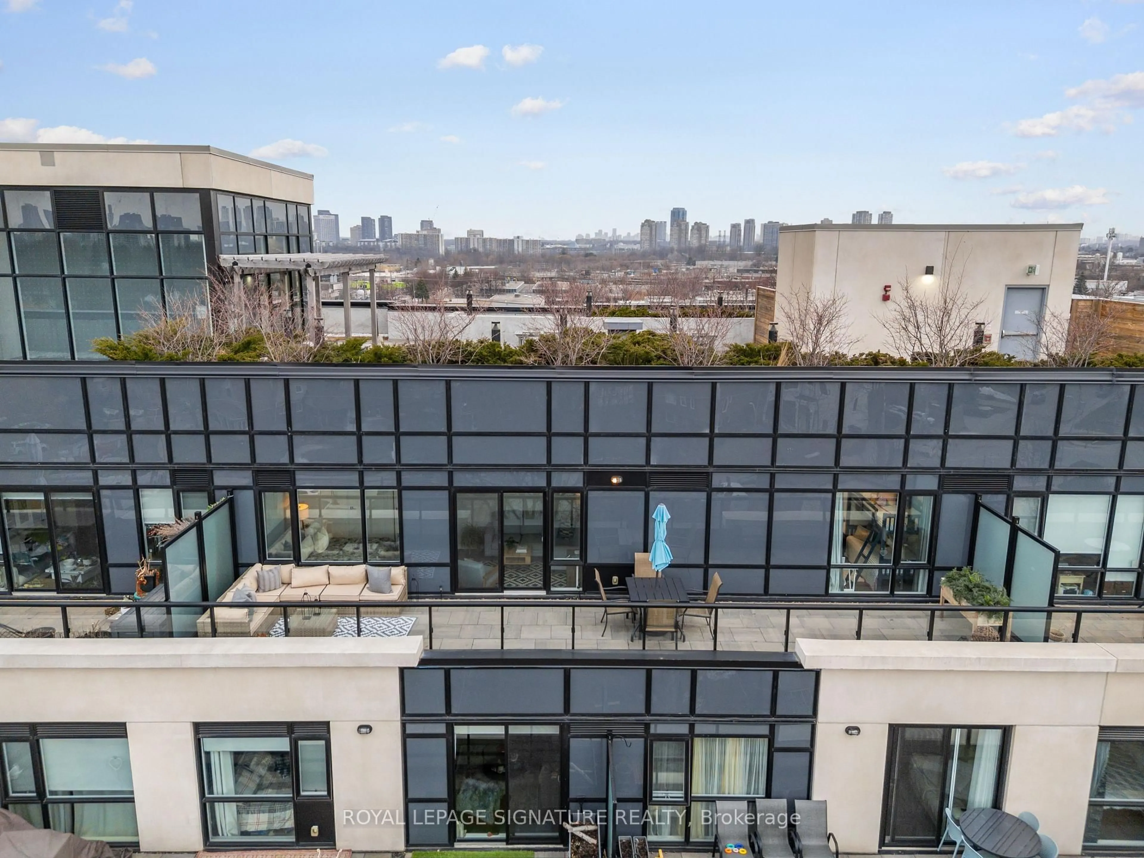 A pic from outside/outdoor area/front of a property/back of a property/a pic from drone, city buildings view from balcony for 1401 O'Connor Dr #715, Toronto Ontario M4B 2V5