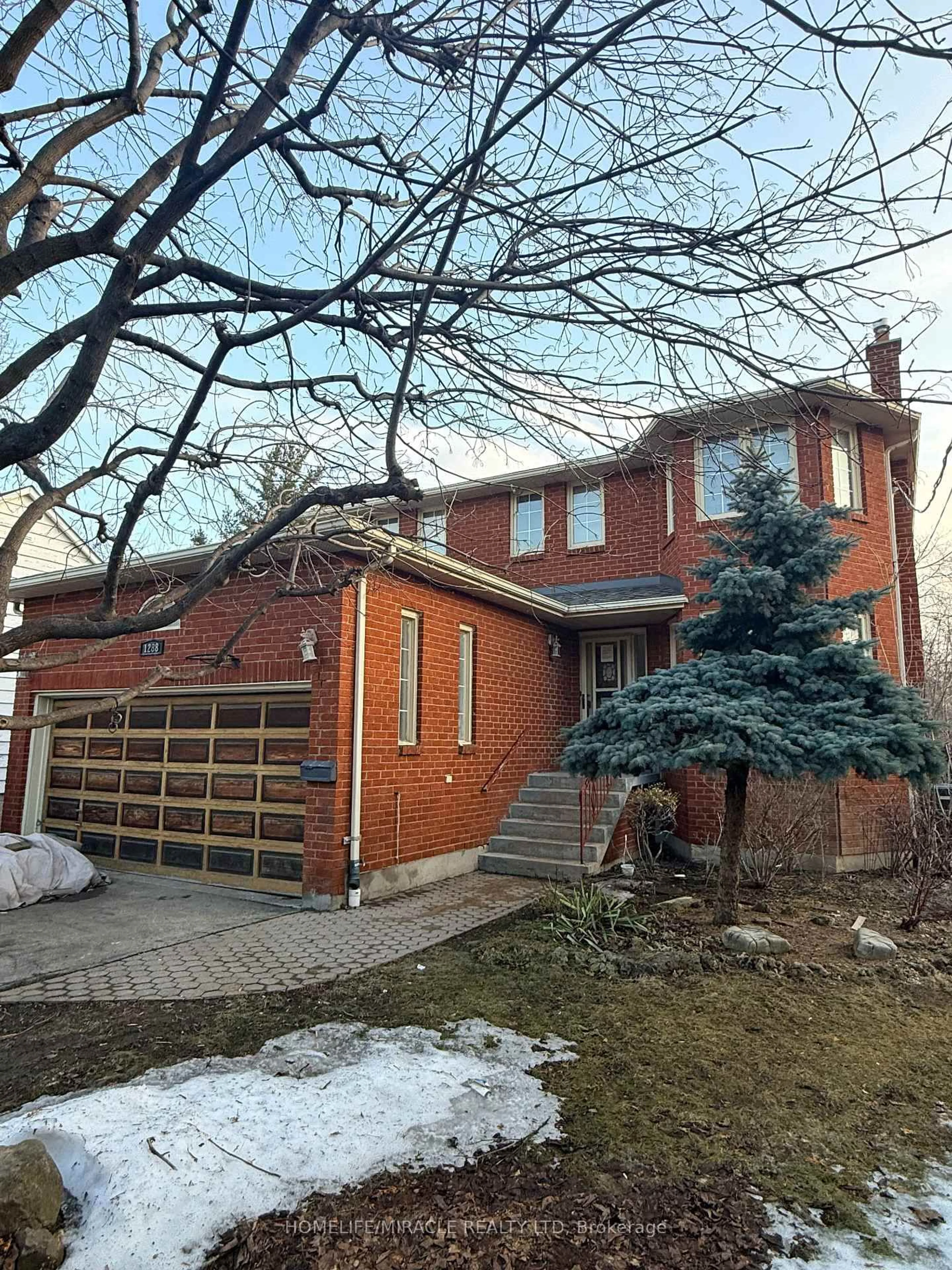 Home with brick exterior material, street for 1288 Military Tr, Toronto Ontario M1C 1A5