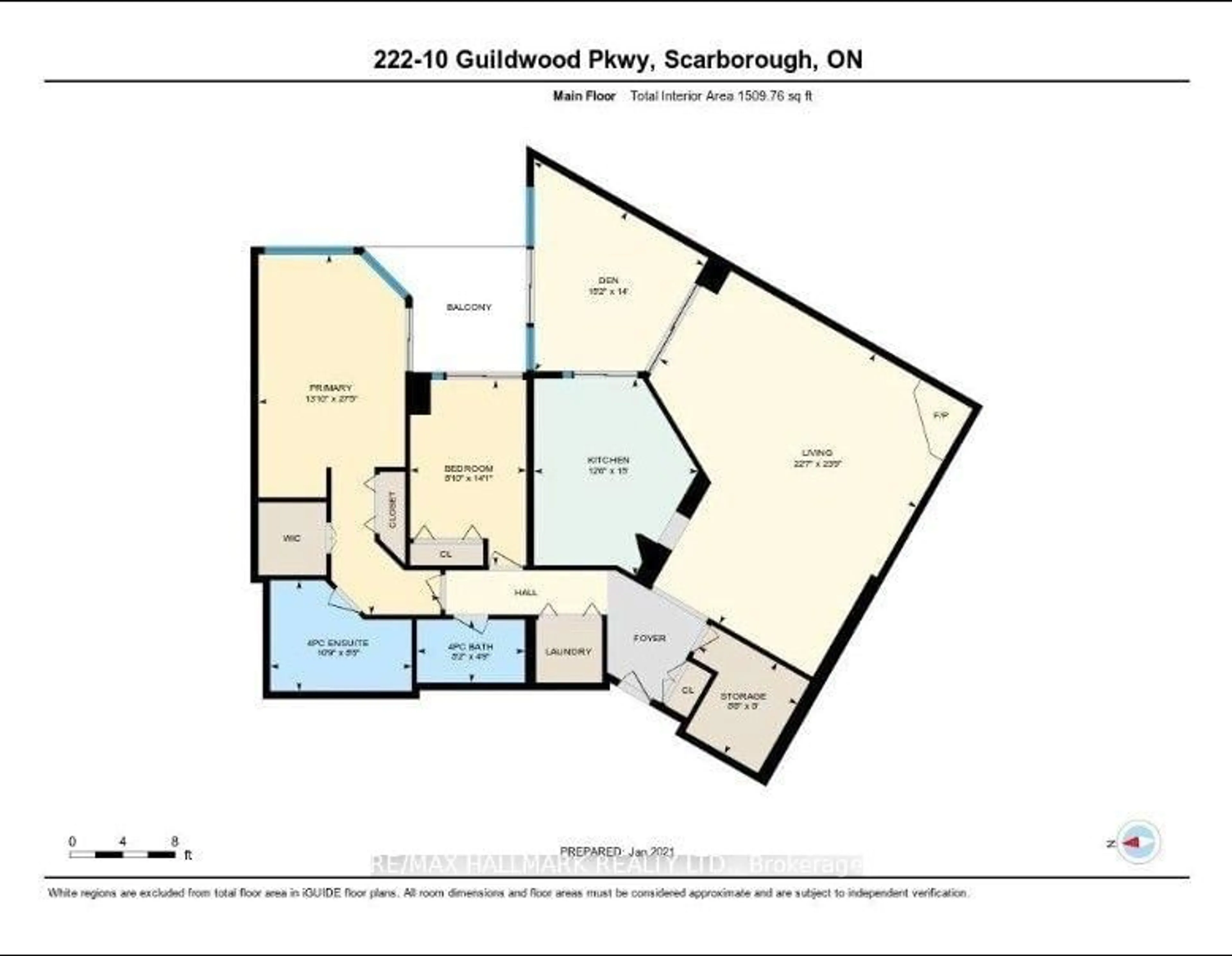 Floor plan for 10 Guildwood Pkwy #222, Toronto Ontario M1E 5B5