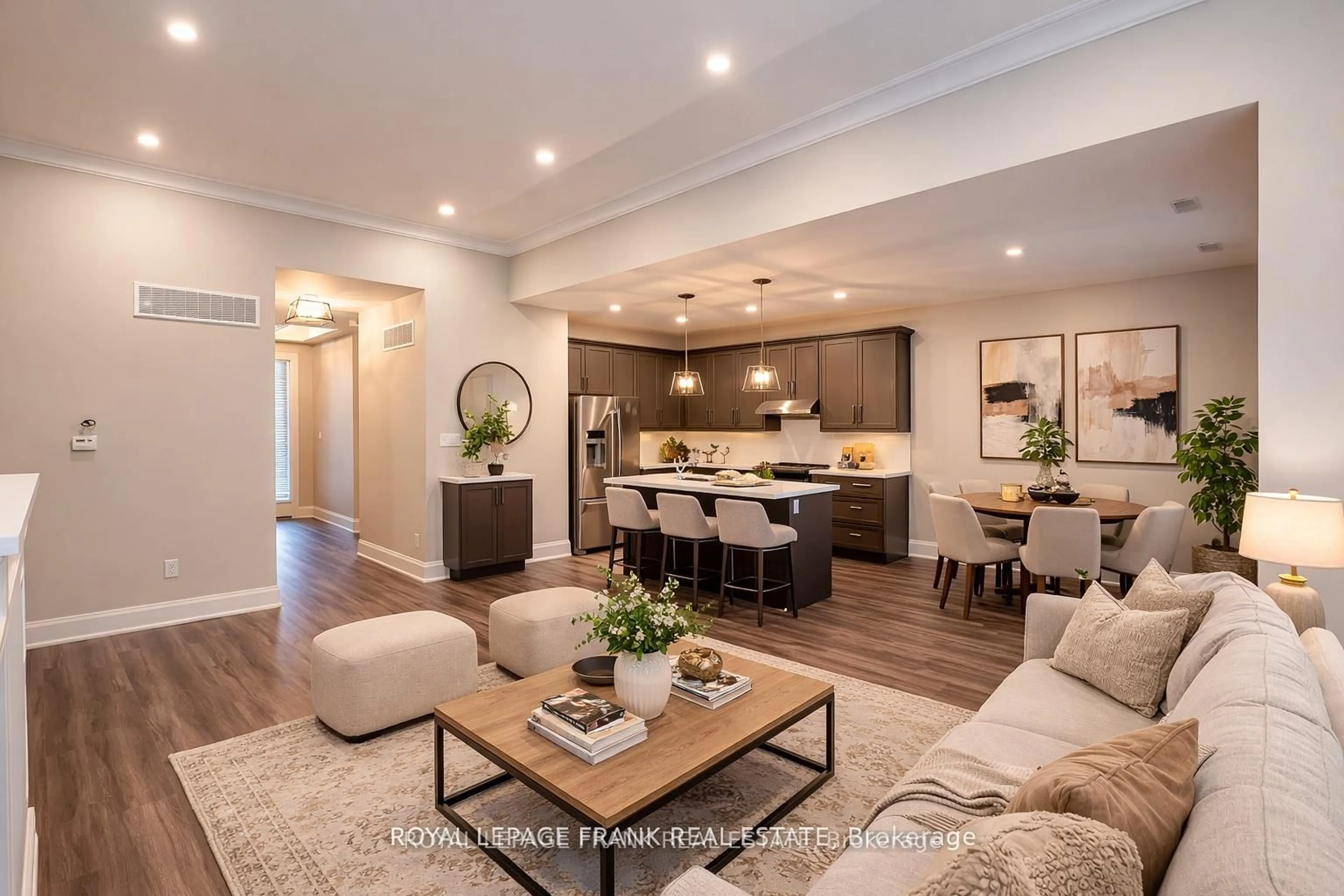 Open concept kitchen, wood/laminate floor for 16040 Simcoe St, Scugog Ontario L9L 1S7