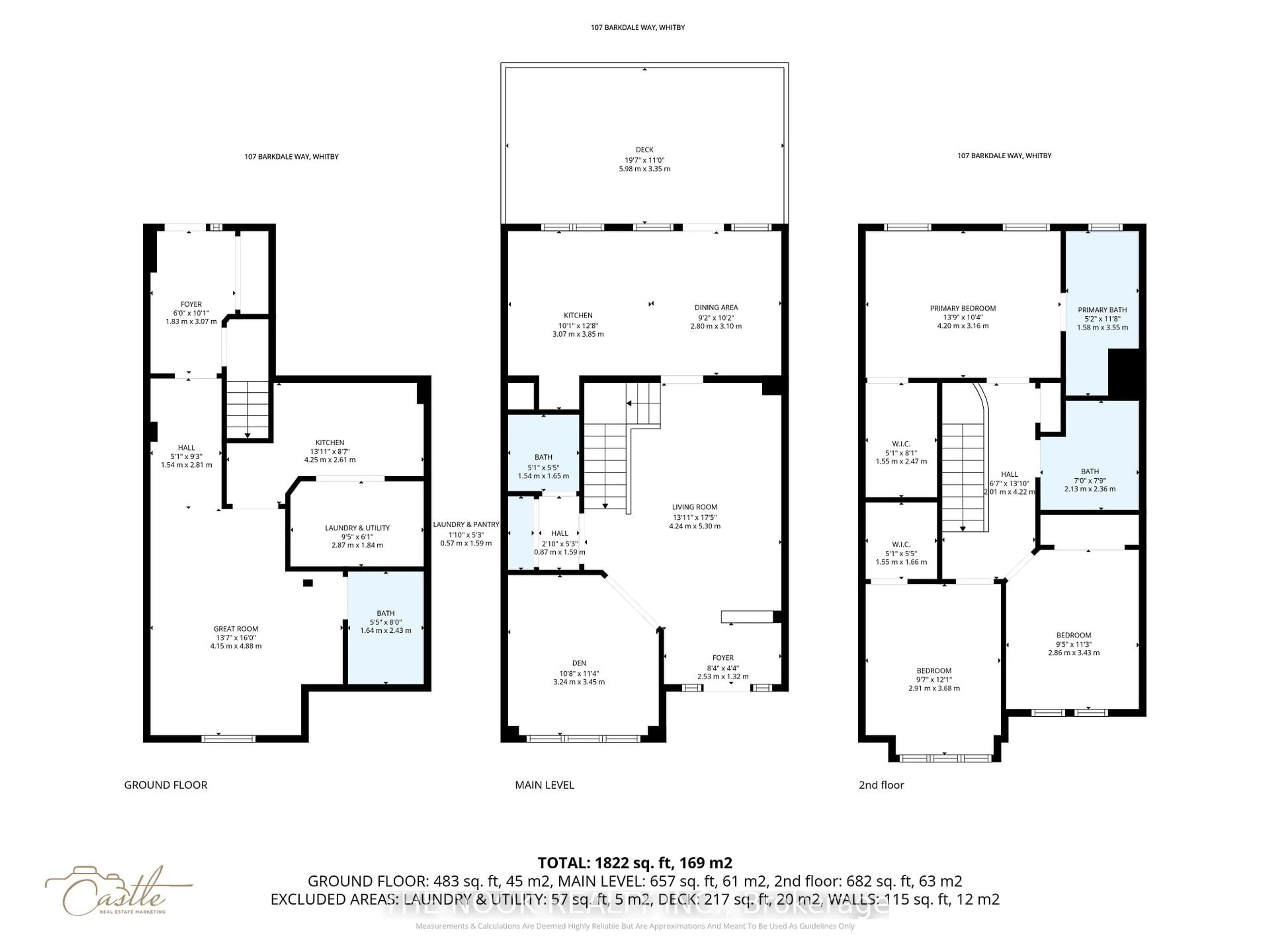 Floor plan for 107 Barkdale Way, Whitby Ontario L1N 0G2