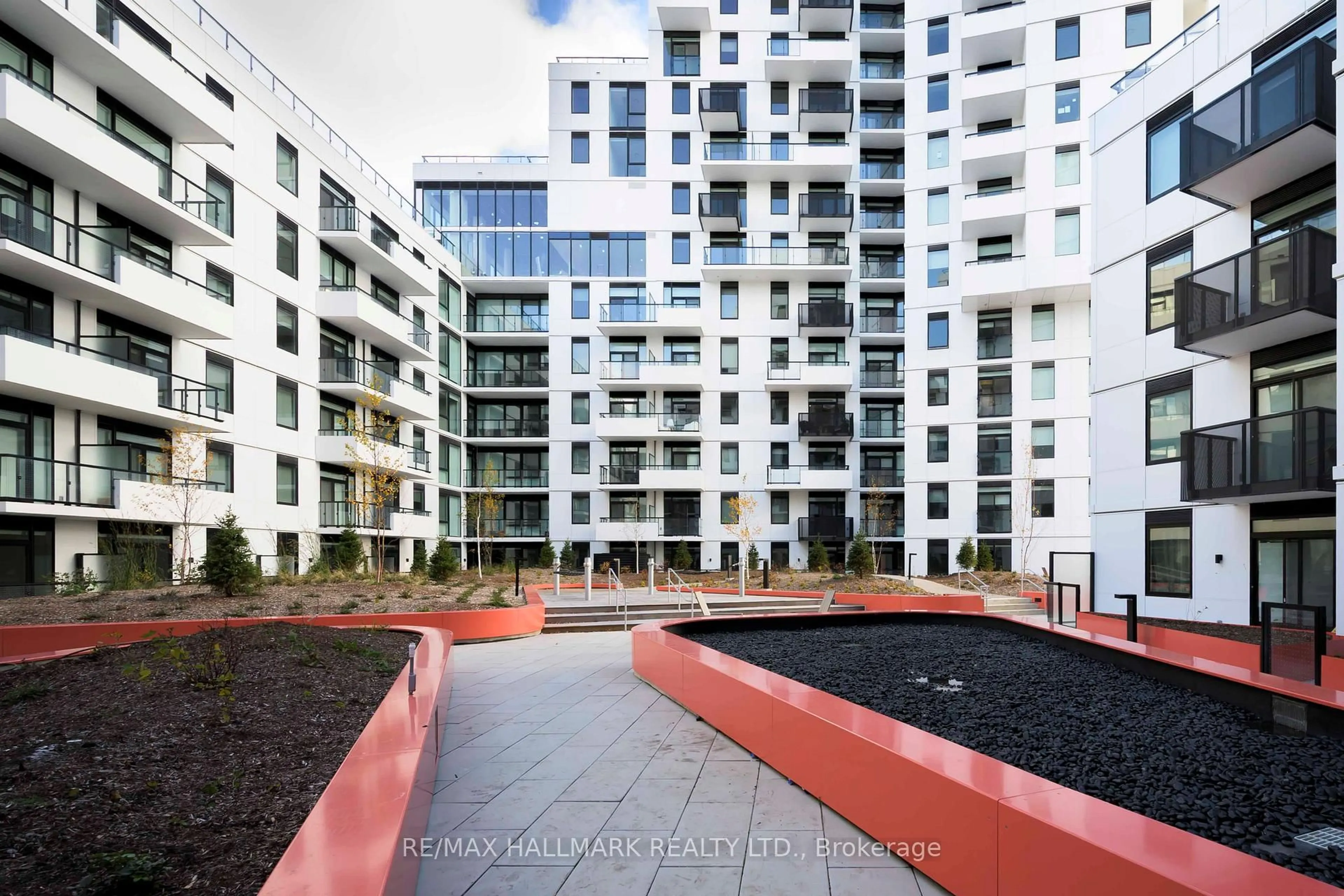 Patio, city buildings view from balcony for 1050 Eastern Ave #1310, Toronto Ontario M4L 0B7