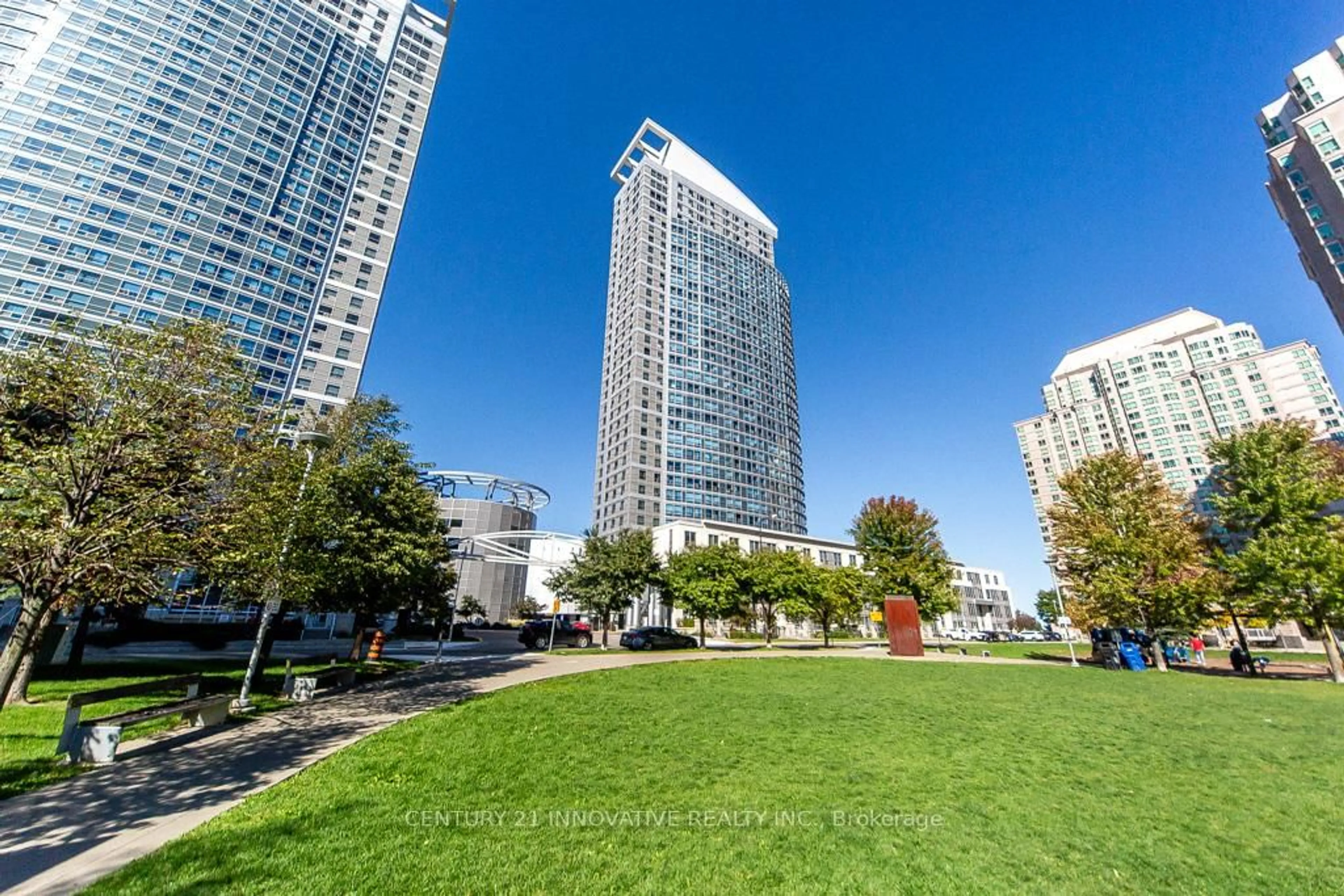 Patio, city buildings view from balcony for 38 Lee Centre Dr #2303, Toronto Ontario M1H 3J7