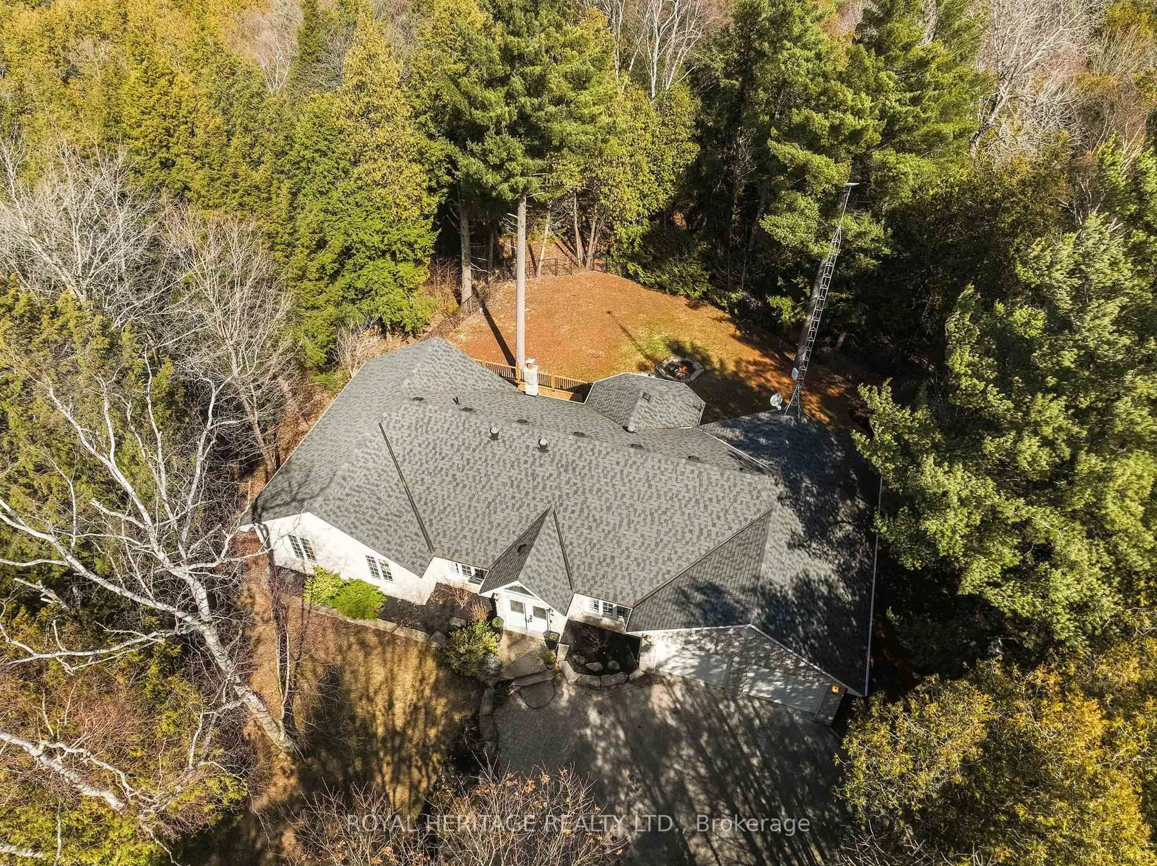 A pic from outside/outdoor area/front of a property/back of a property/a pic from drone, forest/trees view for 9015 Mosport Rd, Clarington Ontario L0B 1M0