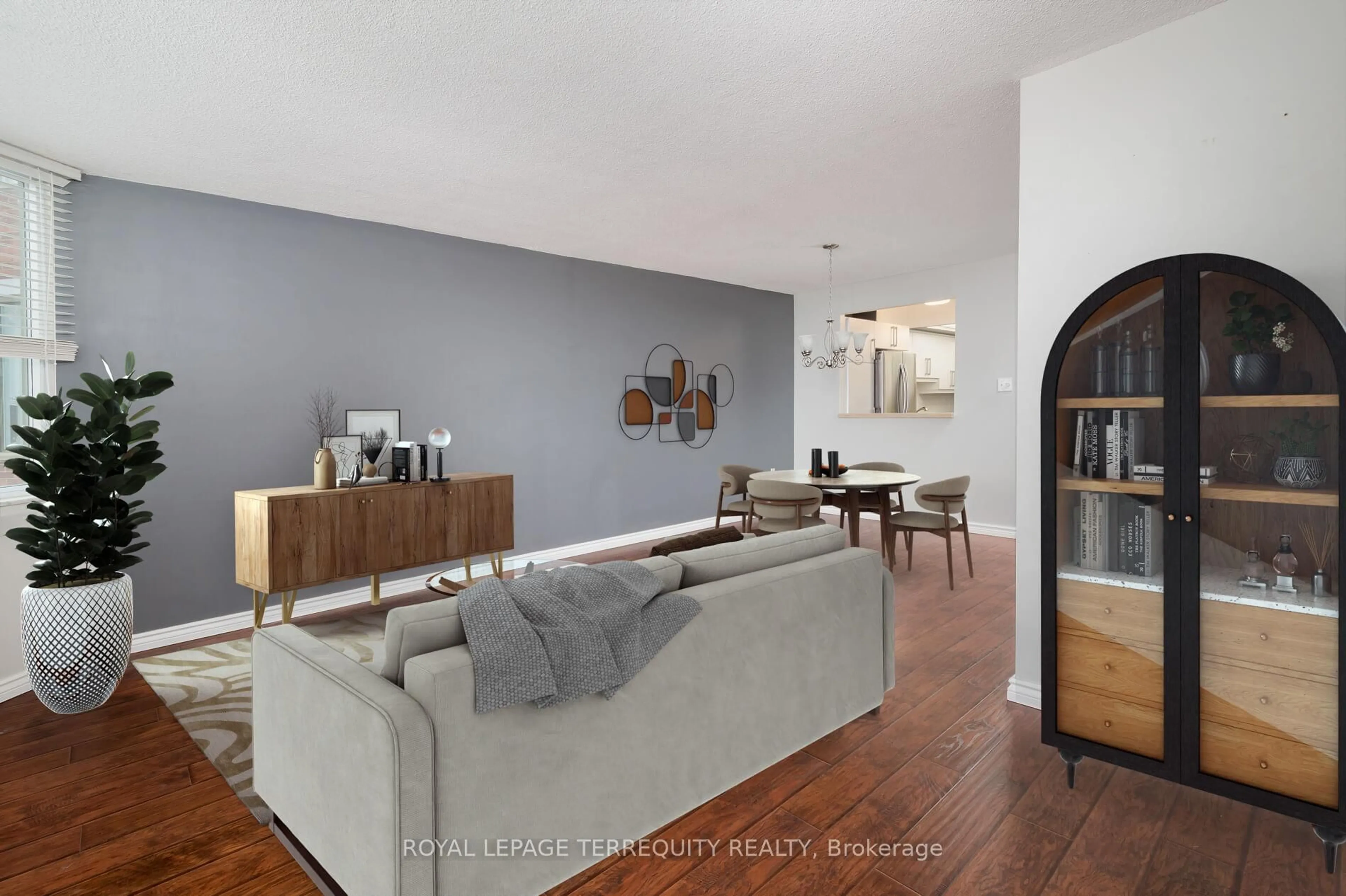 Living room with furniture, unknown for 121 Ling Rd #1004, Toronto Ontario M1E 4Y2