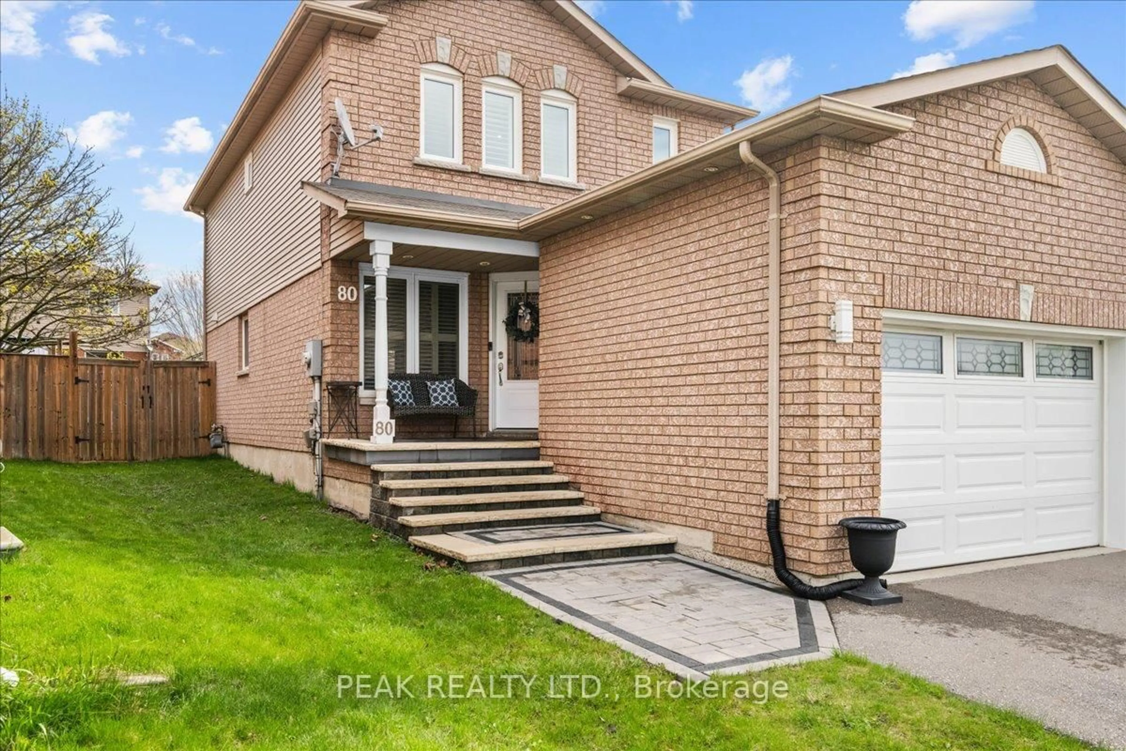 Home with brick exterior material, street for 80 Fry Cres, Clarington Ontario L1C 4Y3