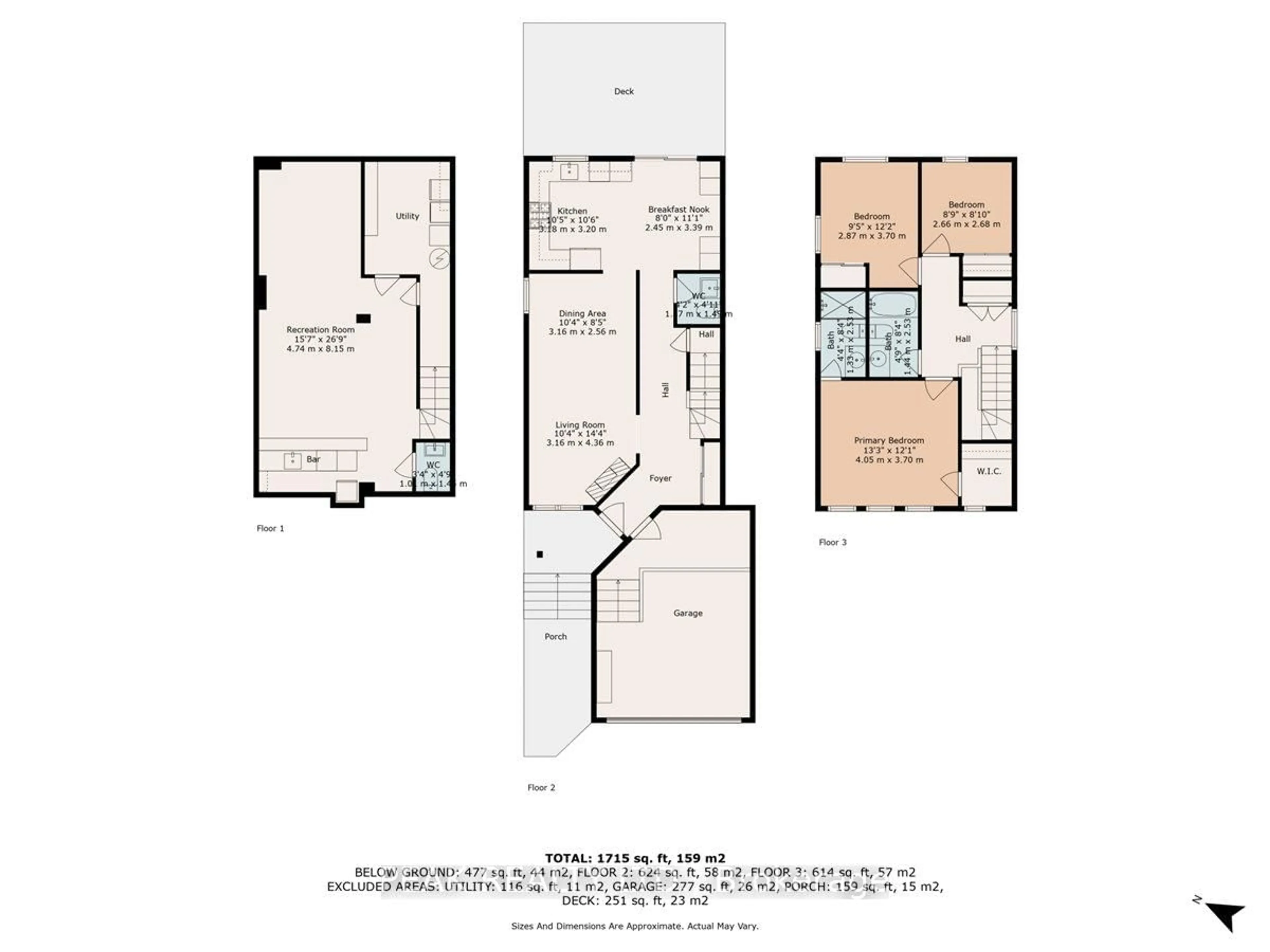 Floor plan for 80 Fry Cres, Clarington Ontario L1C 4Y3
