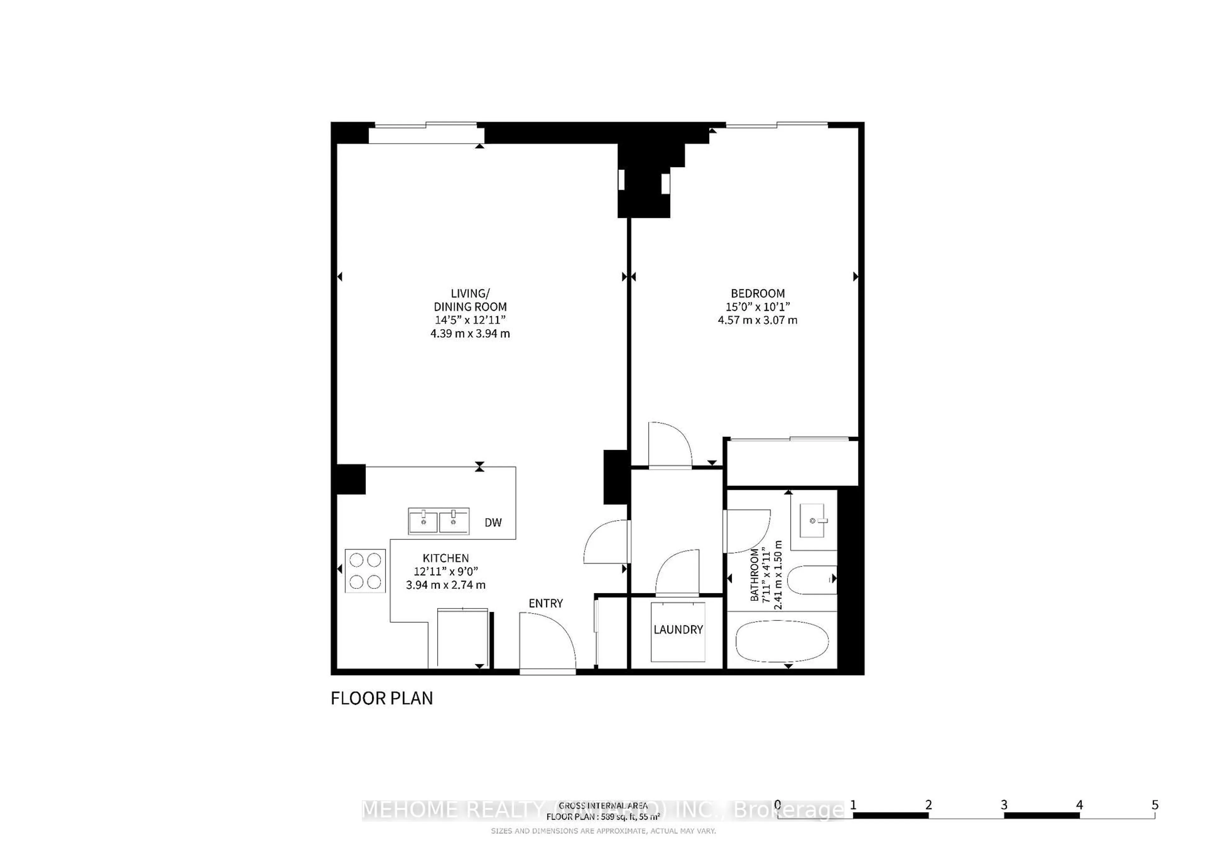 Floor plan for 60 Fairfax Cres #531, Toronto Ontario M1L 0E1