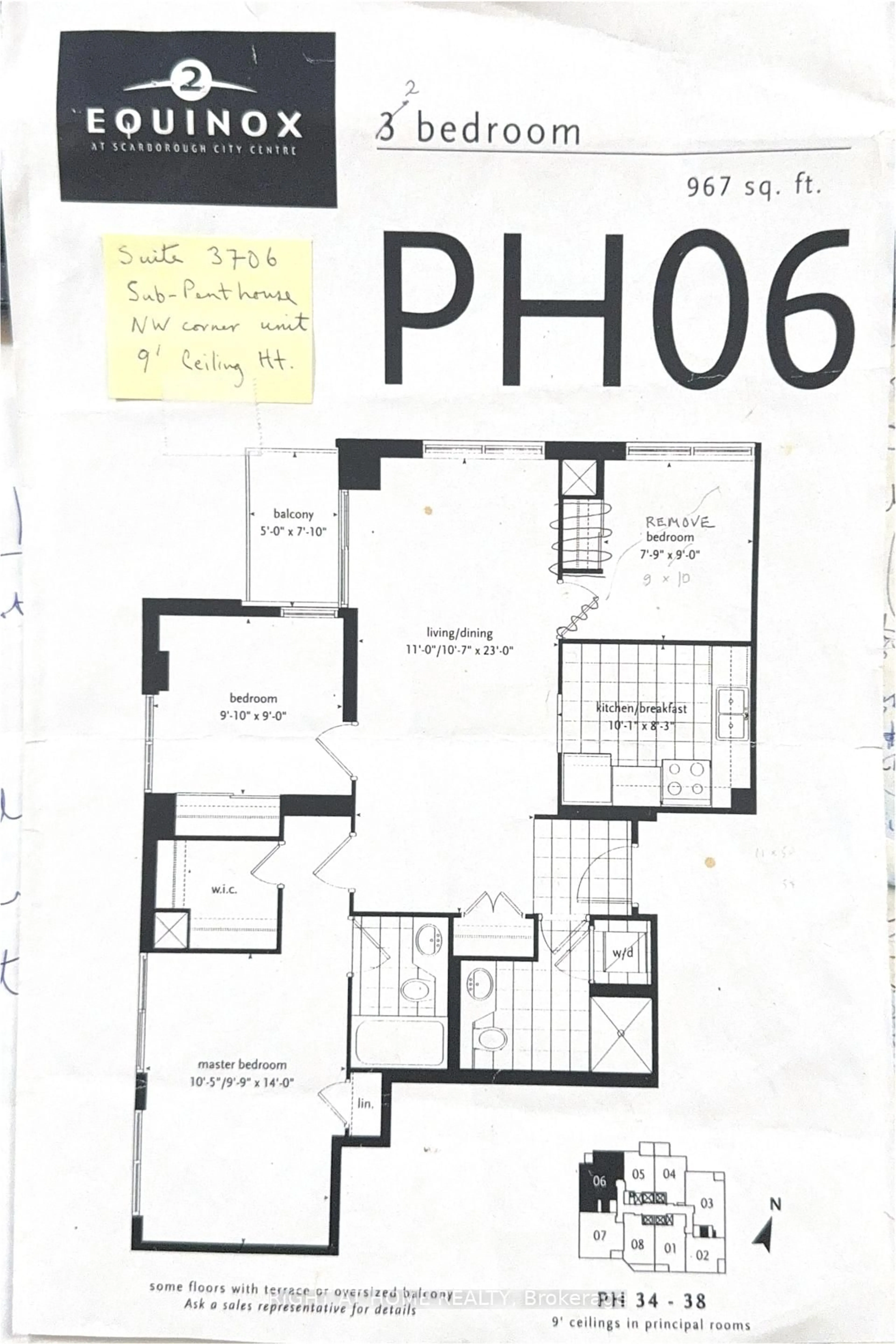 Floor plan for 50 Brian Harrison Way #3706, Toronto Ontario M1P 5J4
