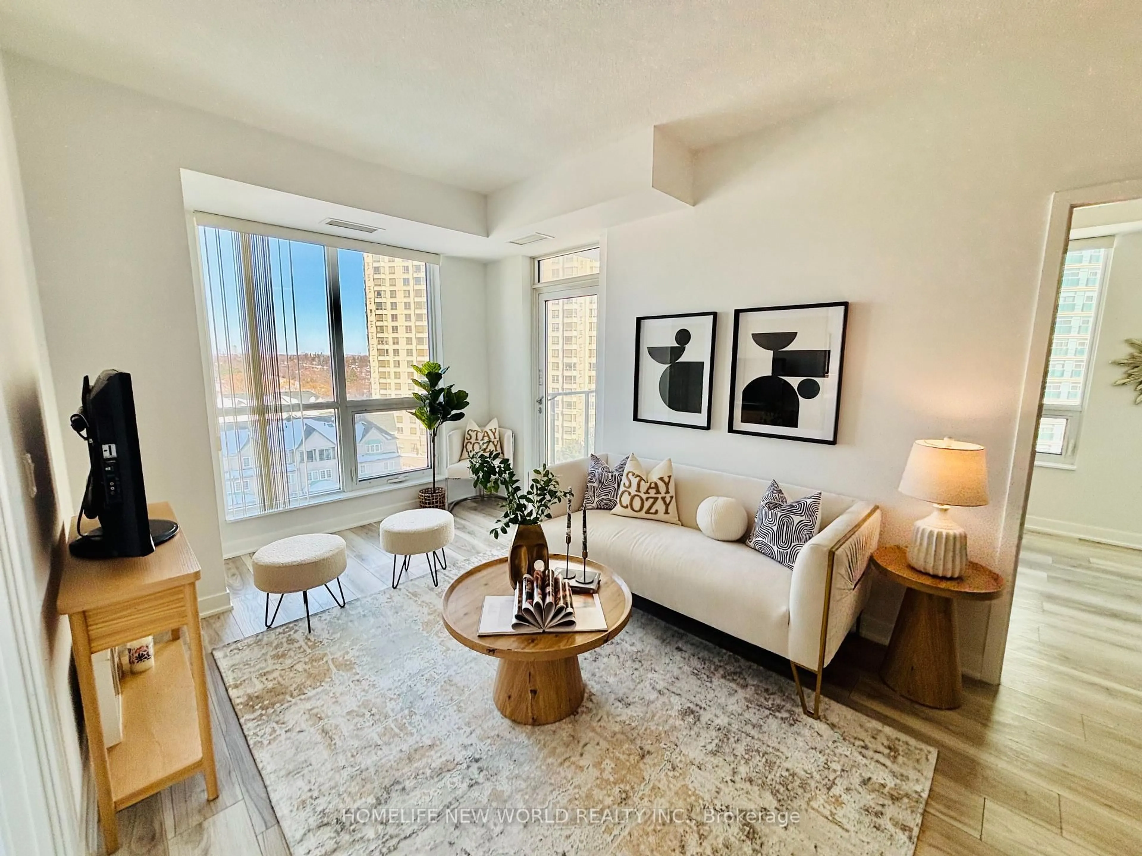 Living room with furniture, unknown for 195 Bonis Ave #805, Toronto Ontario M1T 0A5