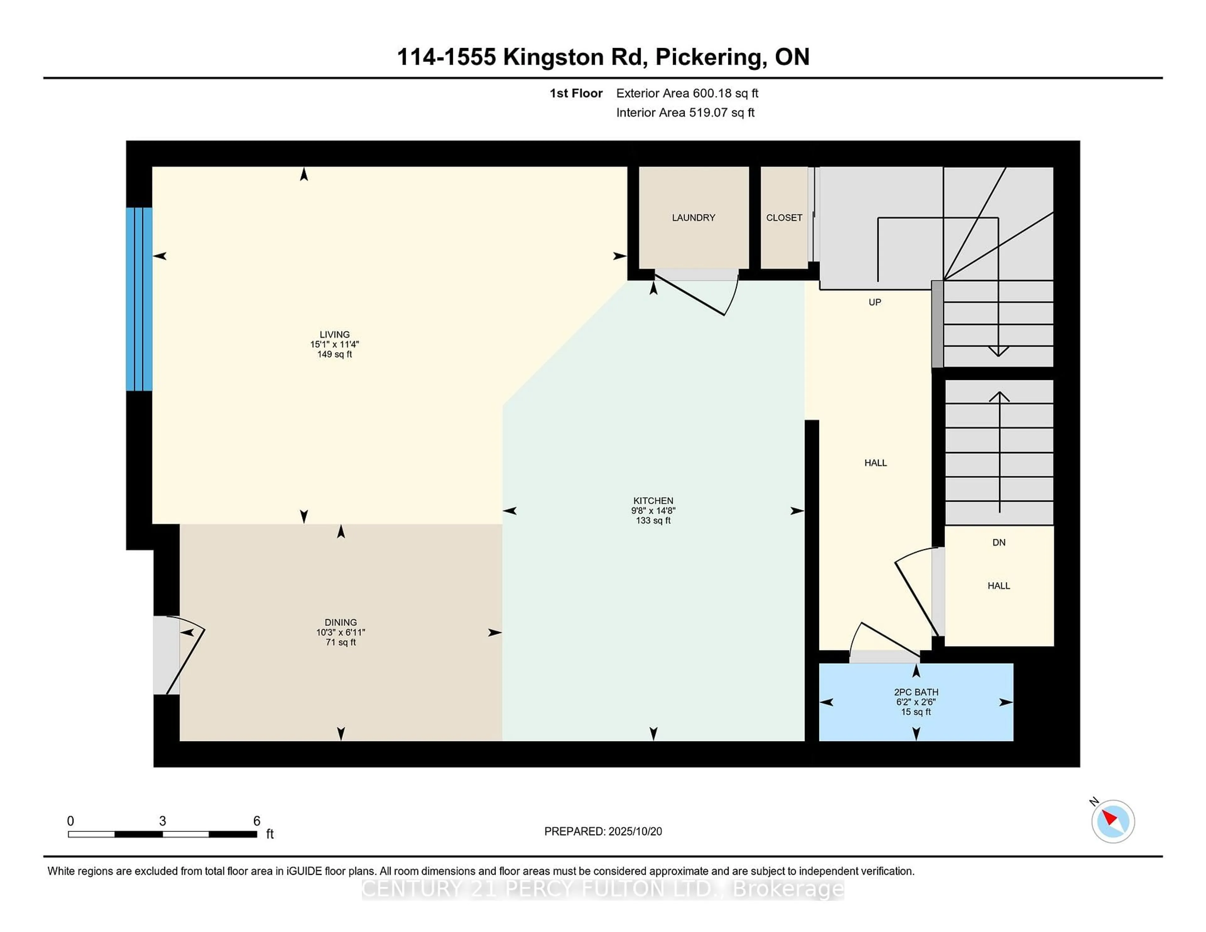 Floor plan for 1555 Kingston Rd #114, Pickering Ontario L1V 0E9