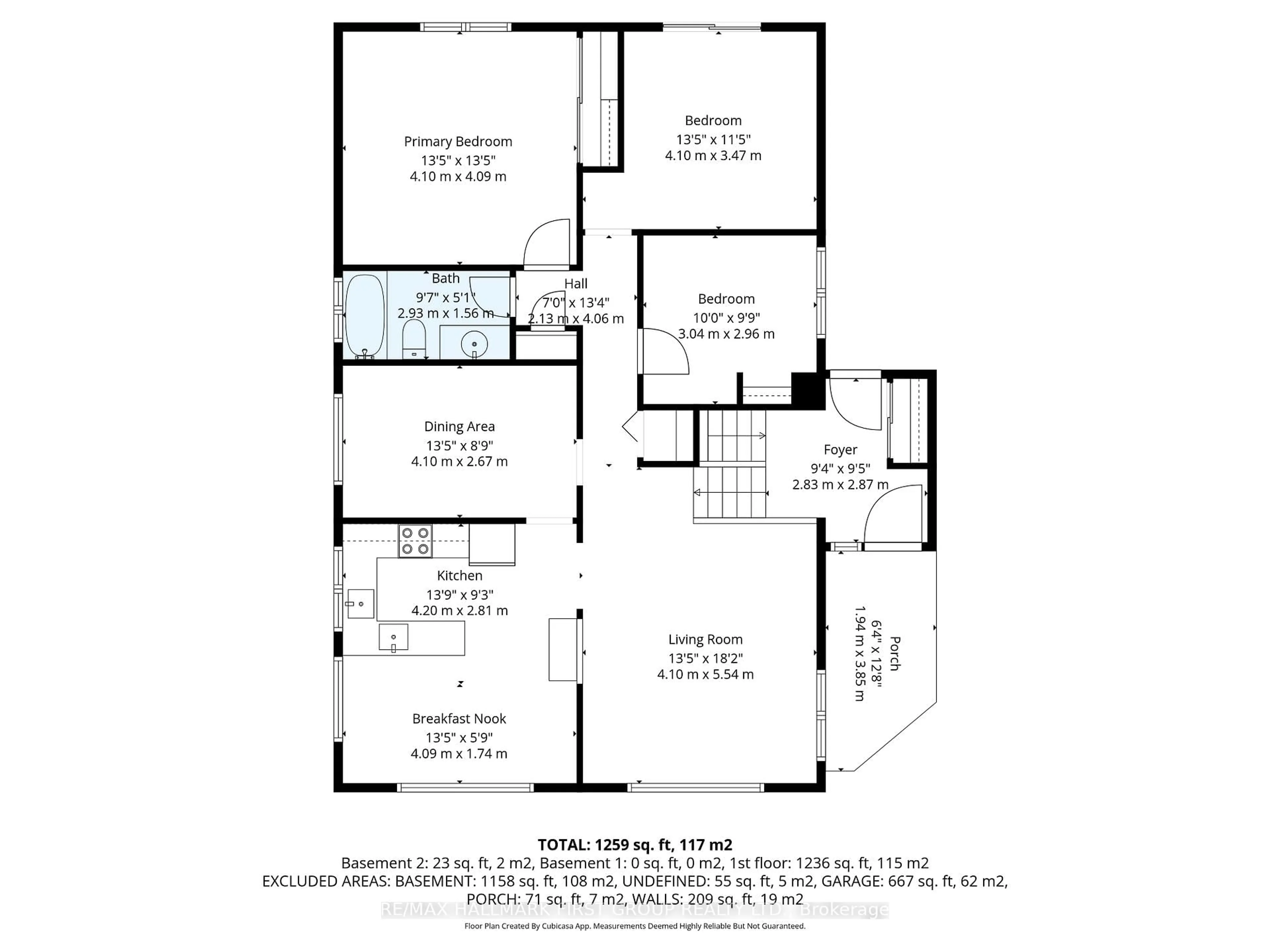 Floor plan for 548 Marksbury Rd, Pickering Ontario L1W 2S6