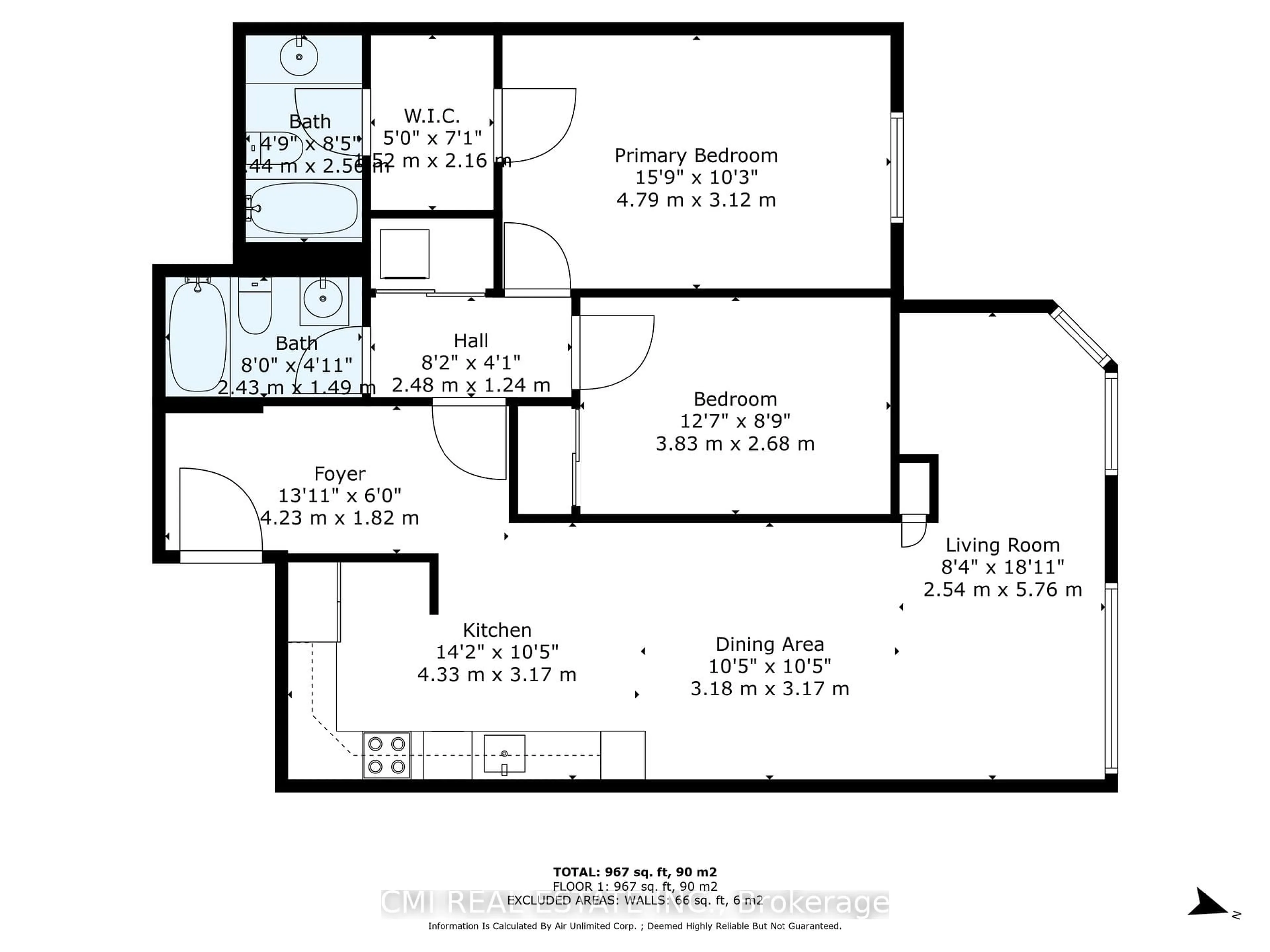 Floor plan for 2466 Eglinton Ave #1510, Toronto Ontario M1K 5J8