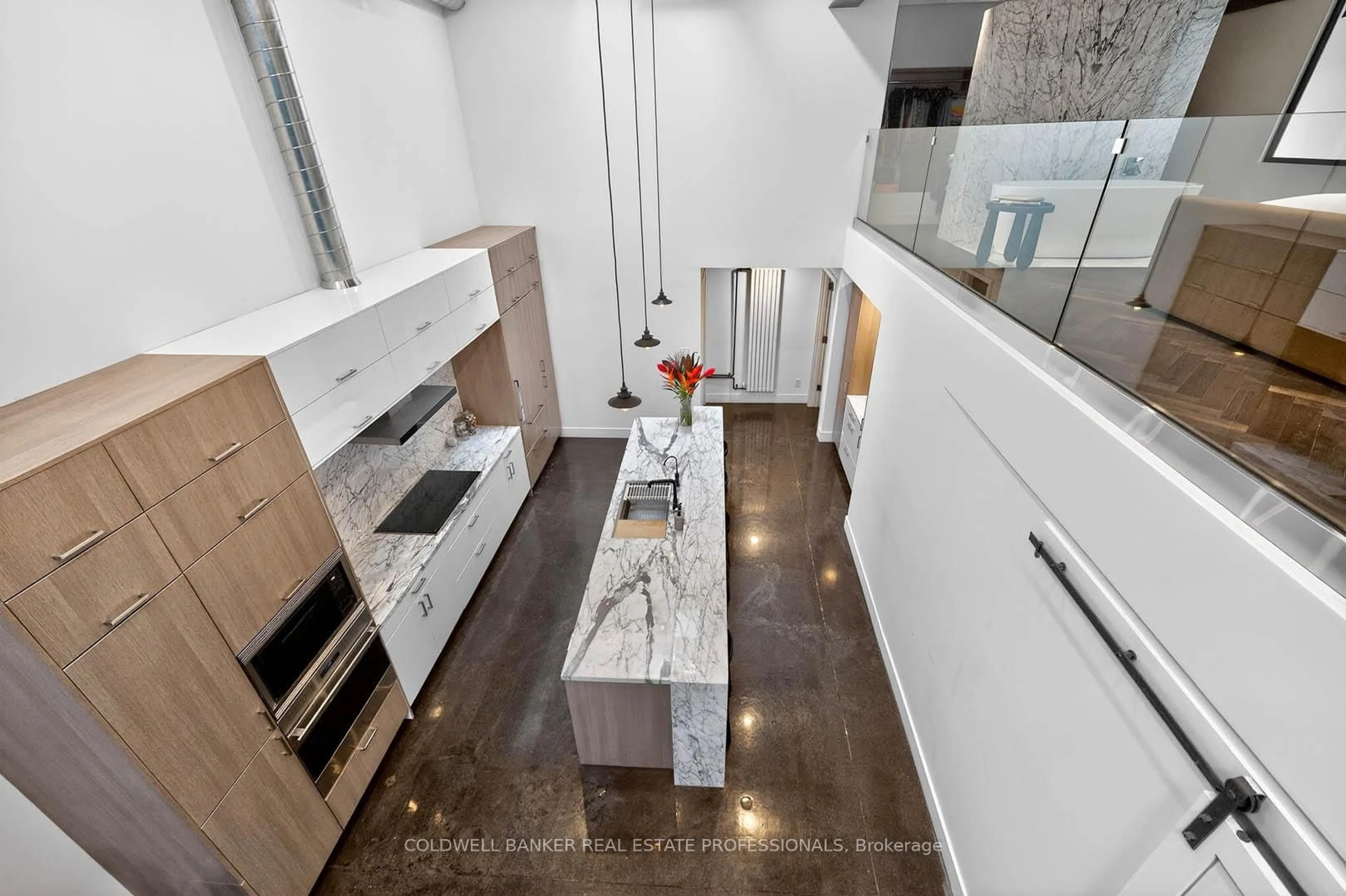 Contemporary kitchen, ceramic/tile floor for 326 Carlaw Ave #127, Toronto Ontario M4M 3N8