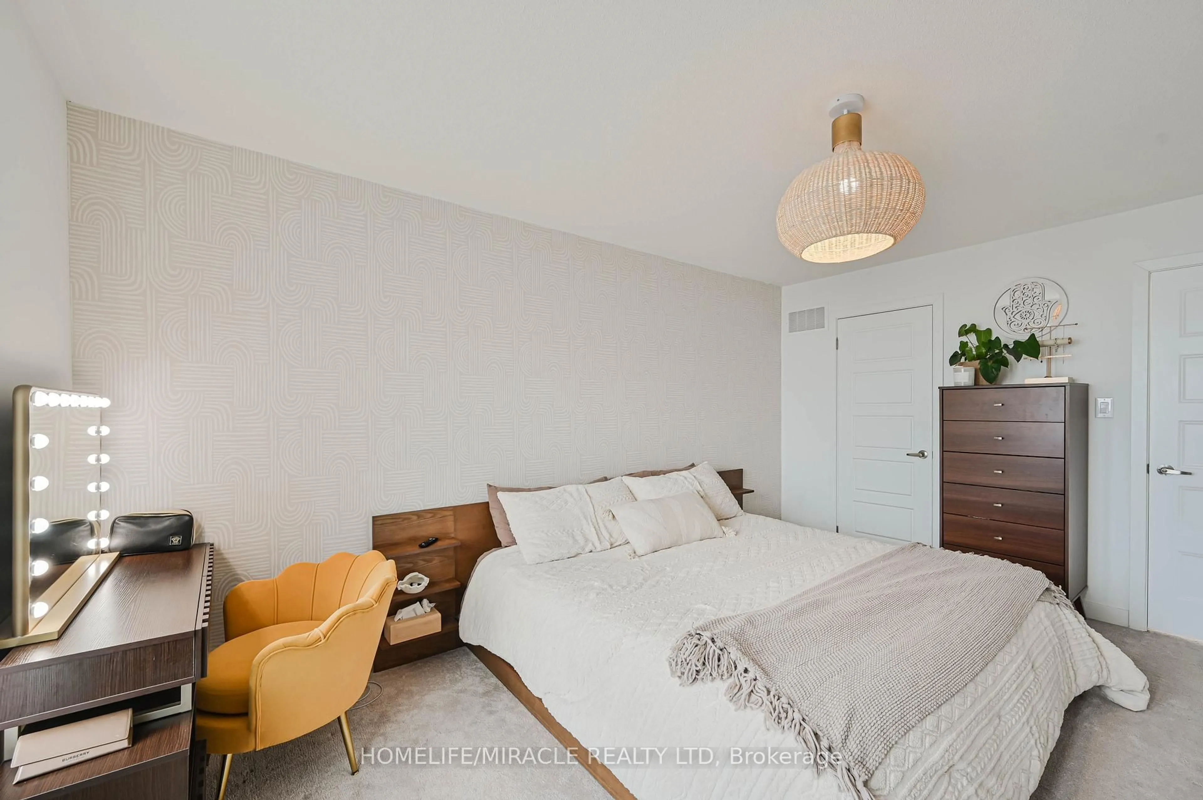 Bedroom with bed, wood/laminate floor for 17 Selfridge Way, Whitby Ontario L1N 0N9