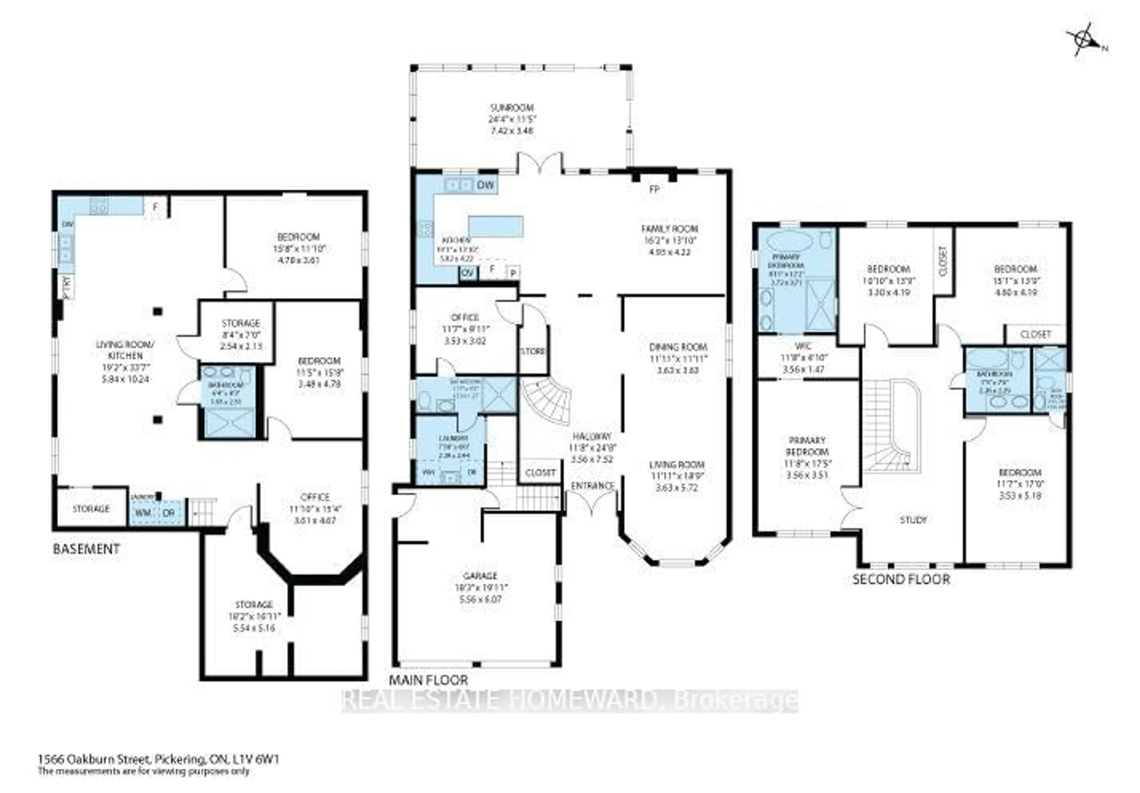 Floor plan for 1566 Oakburn St, Pickering Ontario L1V 6W1