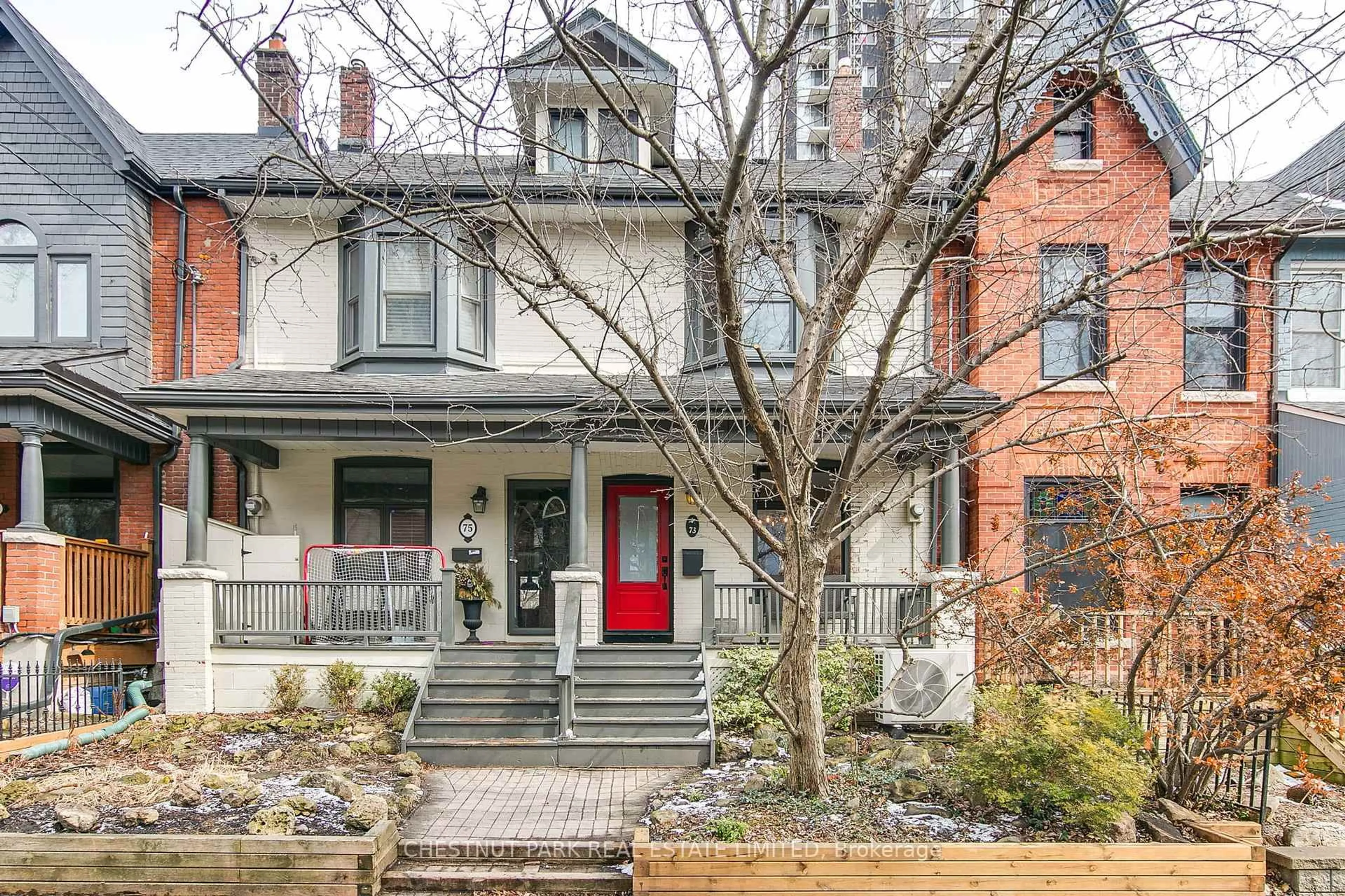 Home with brick exterior material, street for 73 Tiverton Ave, Toronto Ontario M4M 2M1