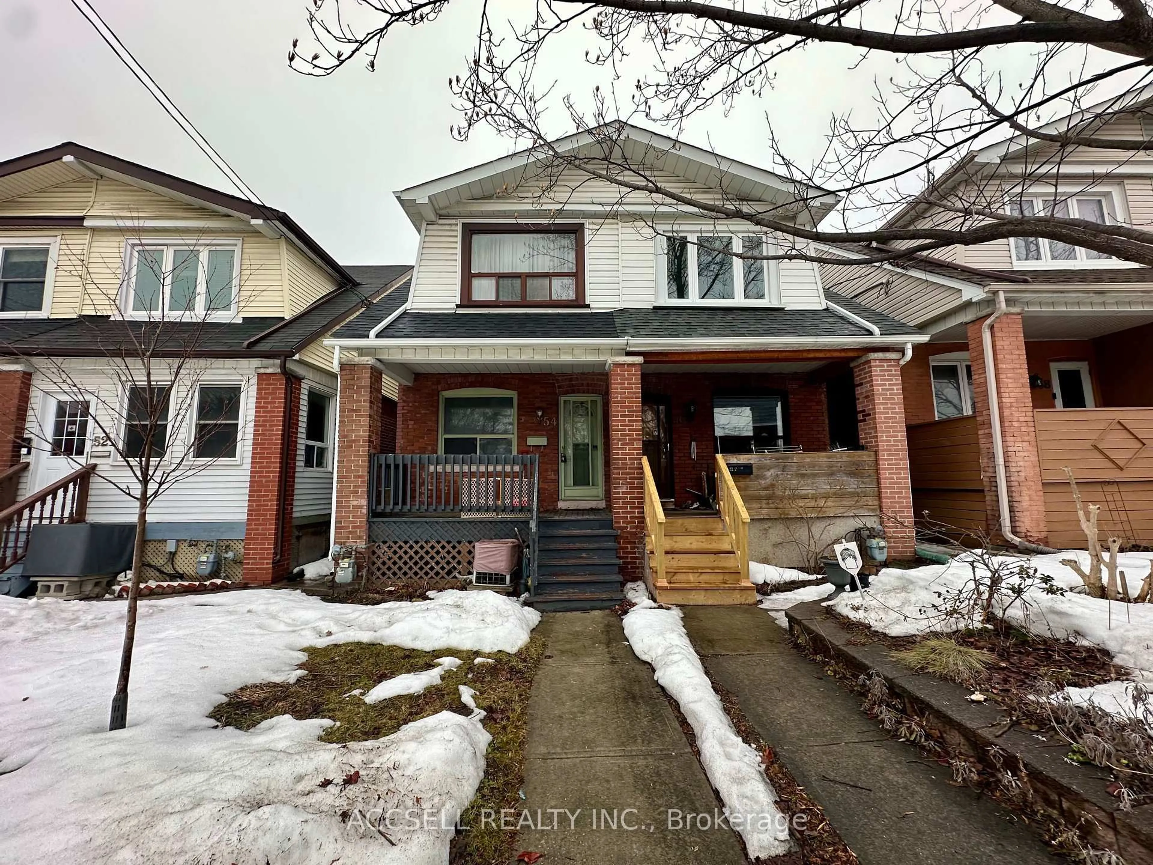 Home with brick exterior material, street for 54 Chatham Ave, Toronto Ontario M4J 1K6
