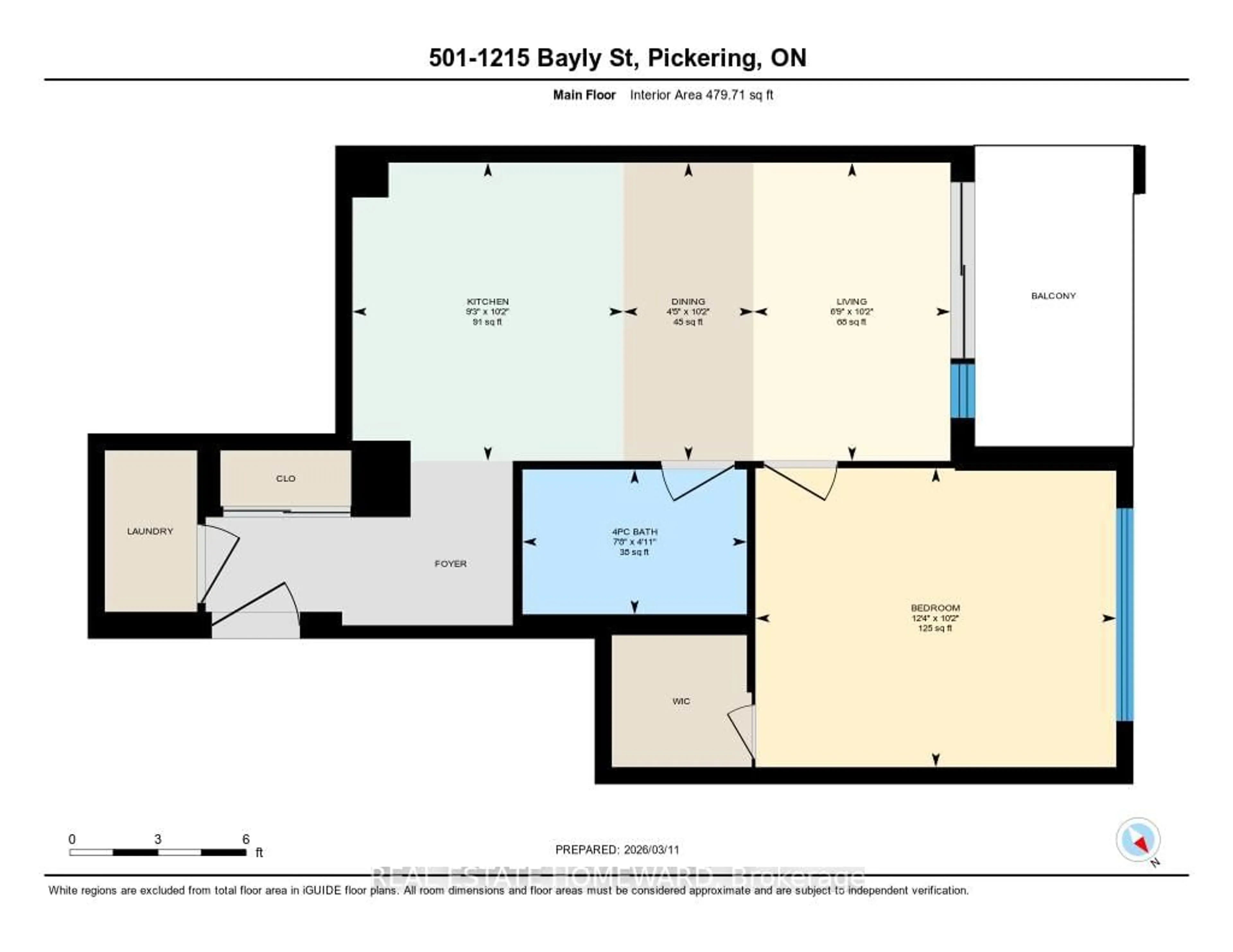 Floor plan for 1215 Bayly St #501, Pickering Ontario L1W 0B4