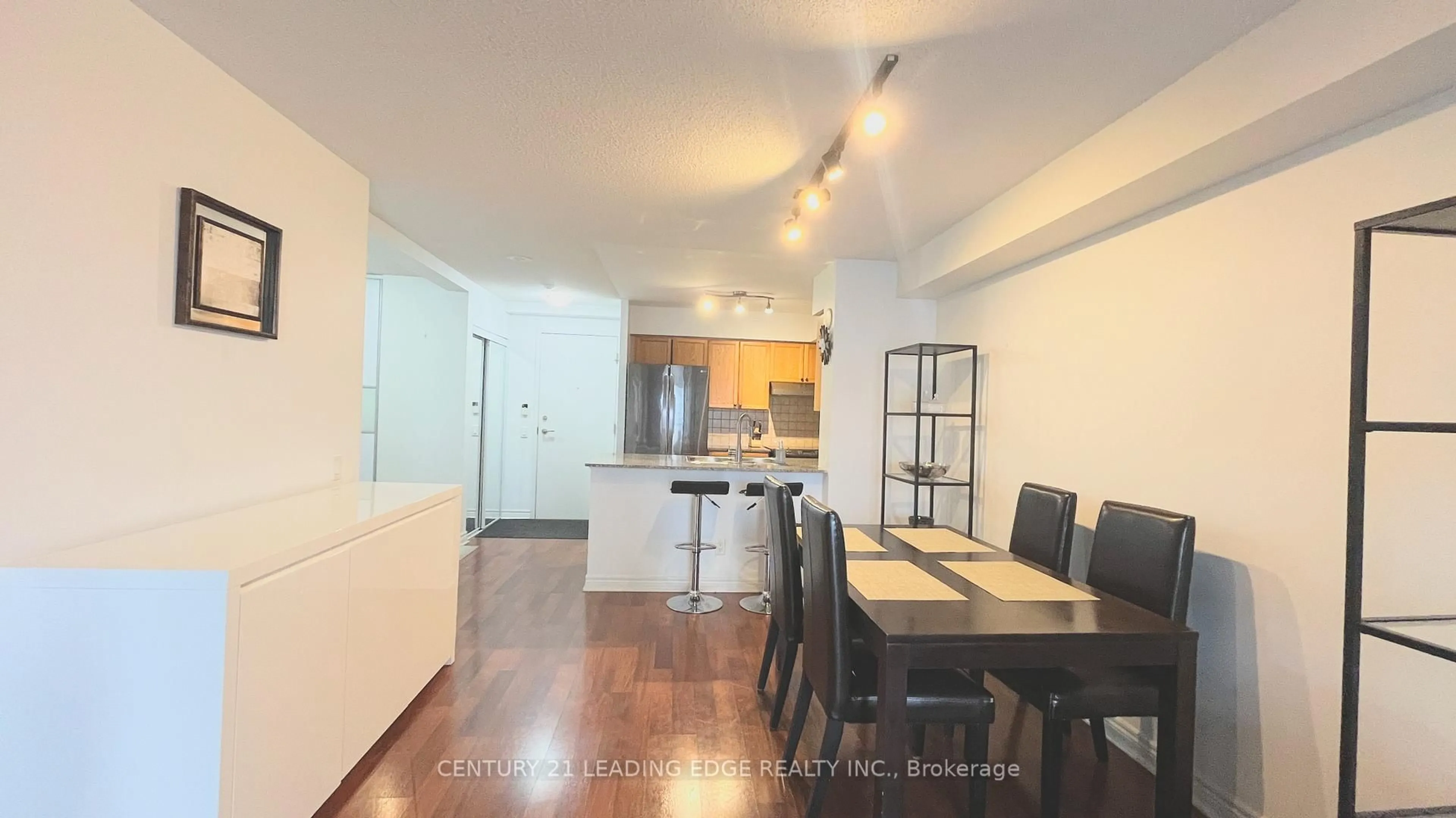 Dining room, wood/laminate floor for 83 Borough Dr #508, Toronto Ontario M1P 5E5