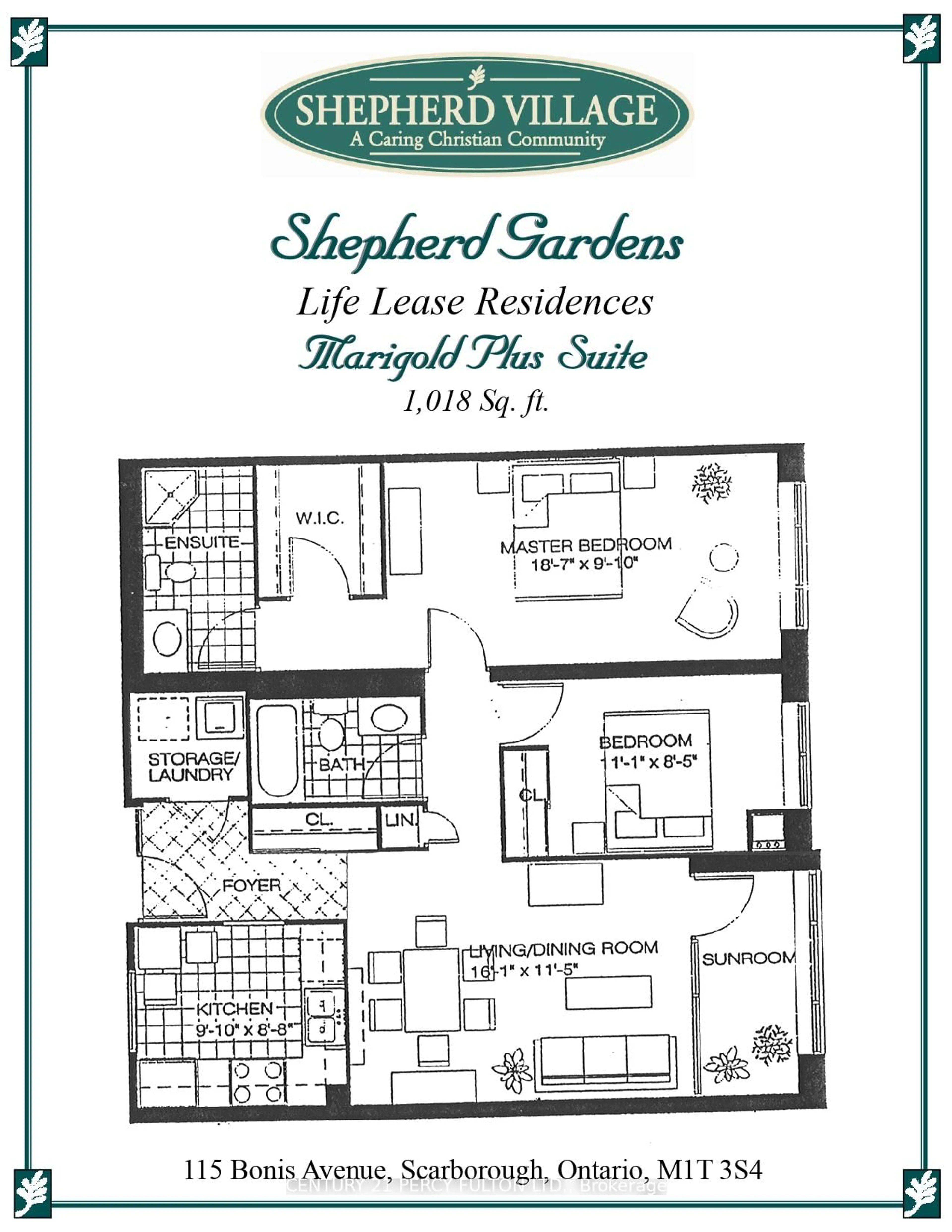 Floor plan for 115 Bonis Ave #208, Toronto Ontario M1T 3S4