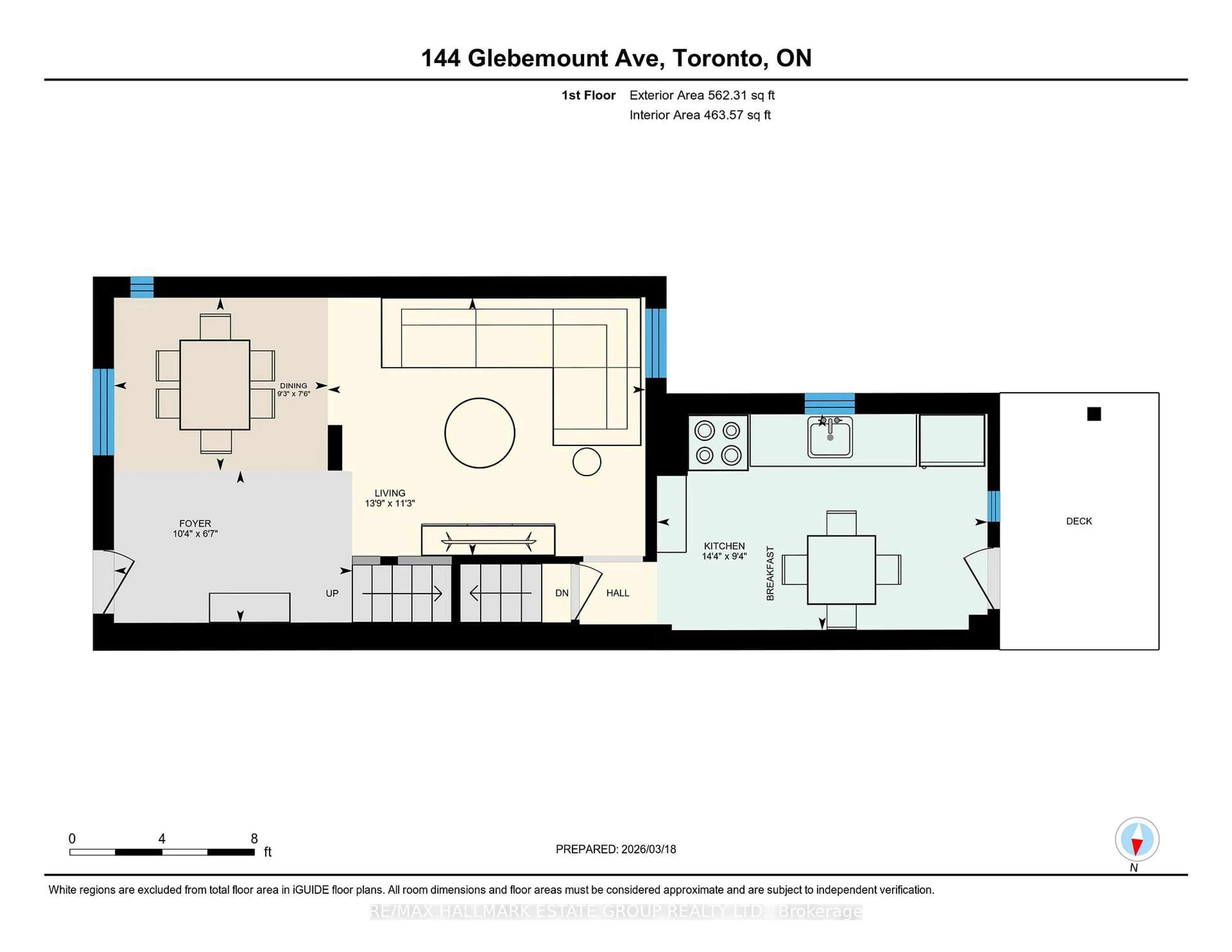 Floor plan for 144 Glebemount Ave, Toronto Ontario M4C 3S5