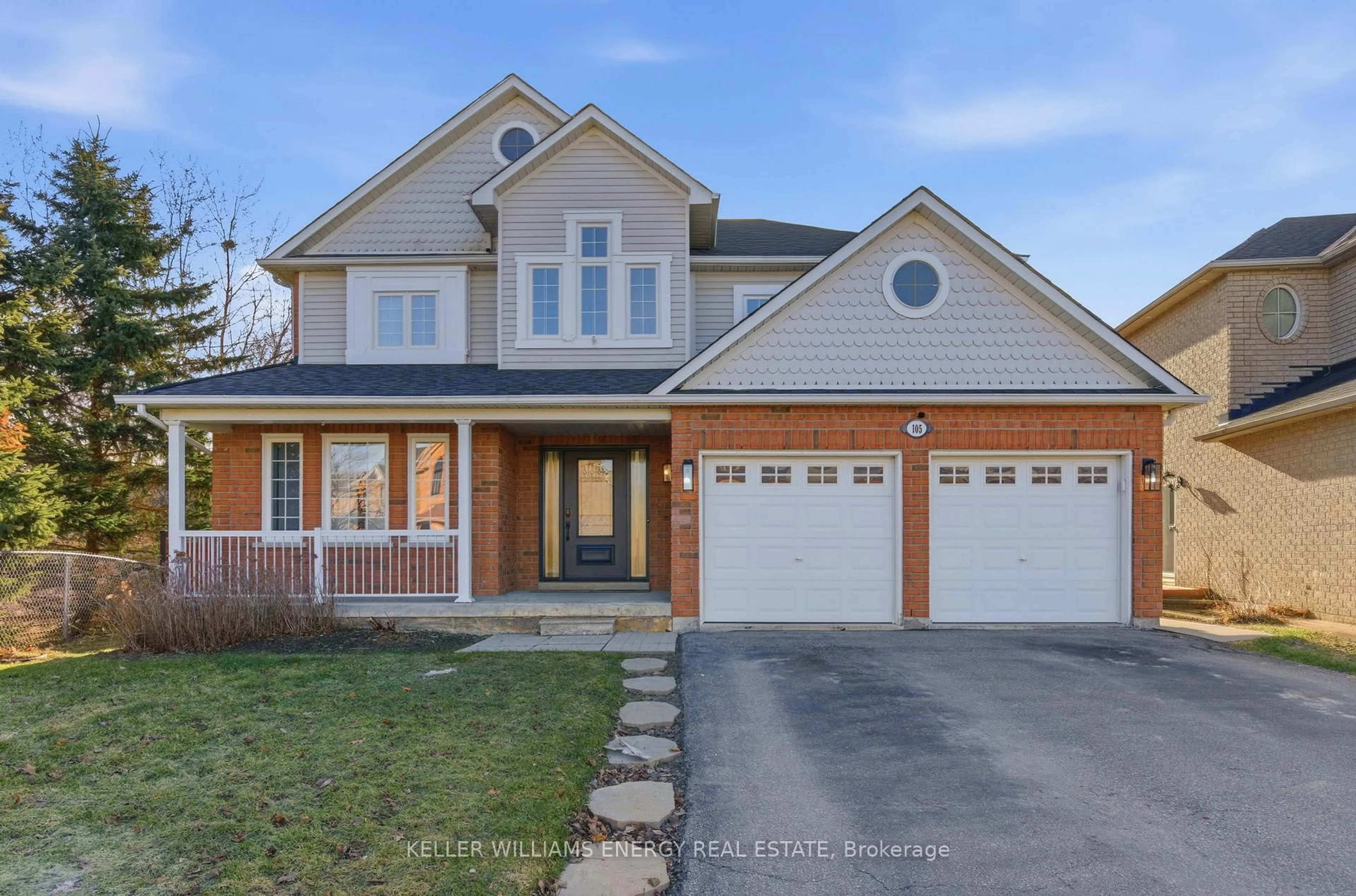 Home with brick exterior material, street for 105 Guildwood Dr, Clarington Ontario L1C 5C7