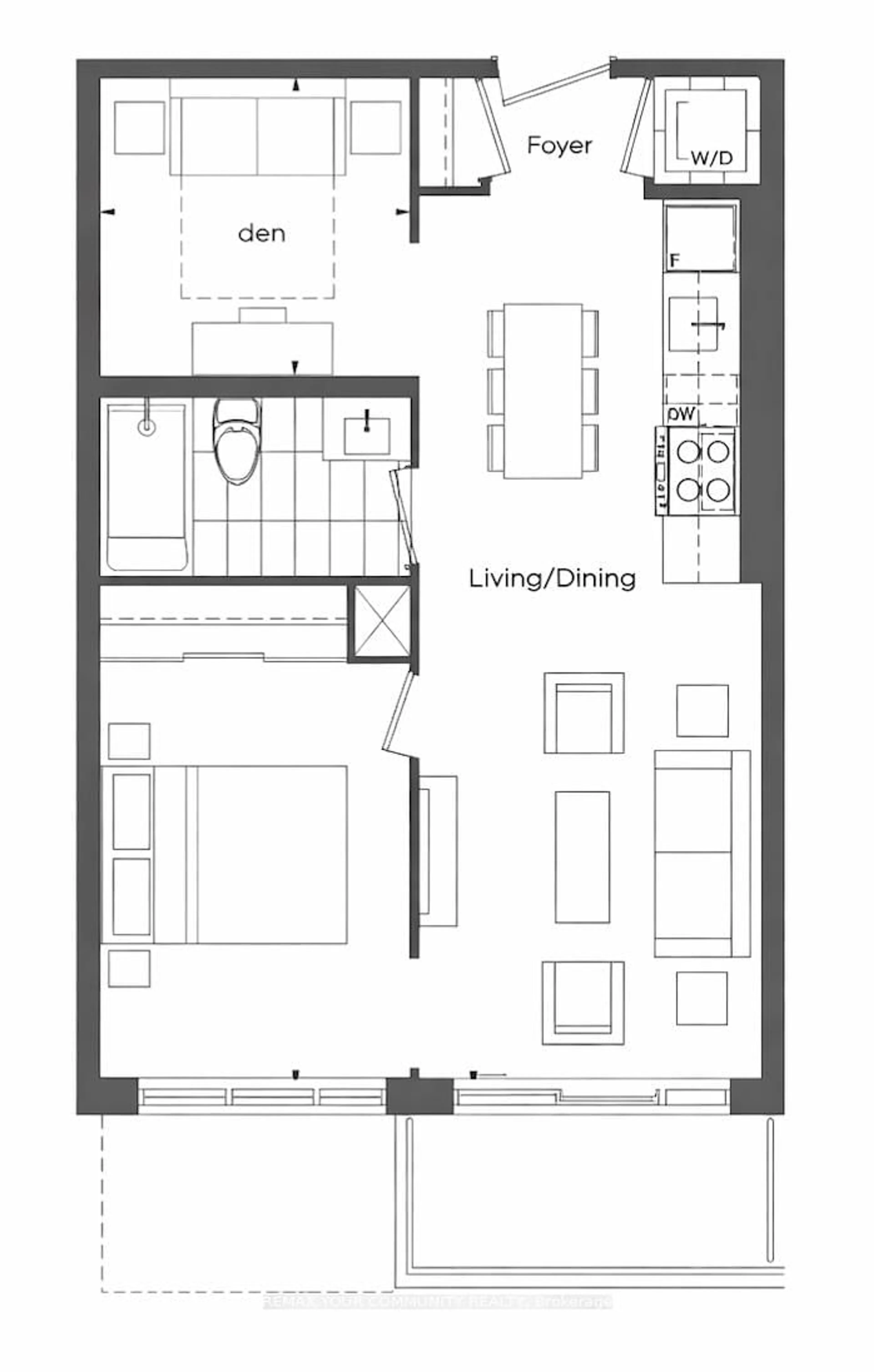Floor plan for 30 Baseball Pl #1108, Toronto Ontario M4M 0E8