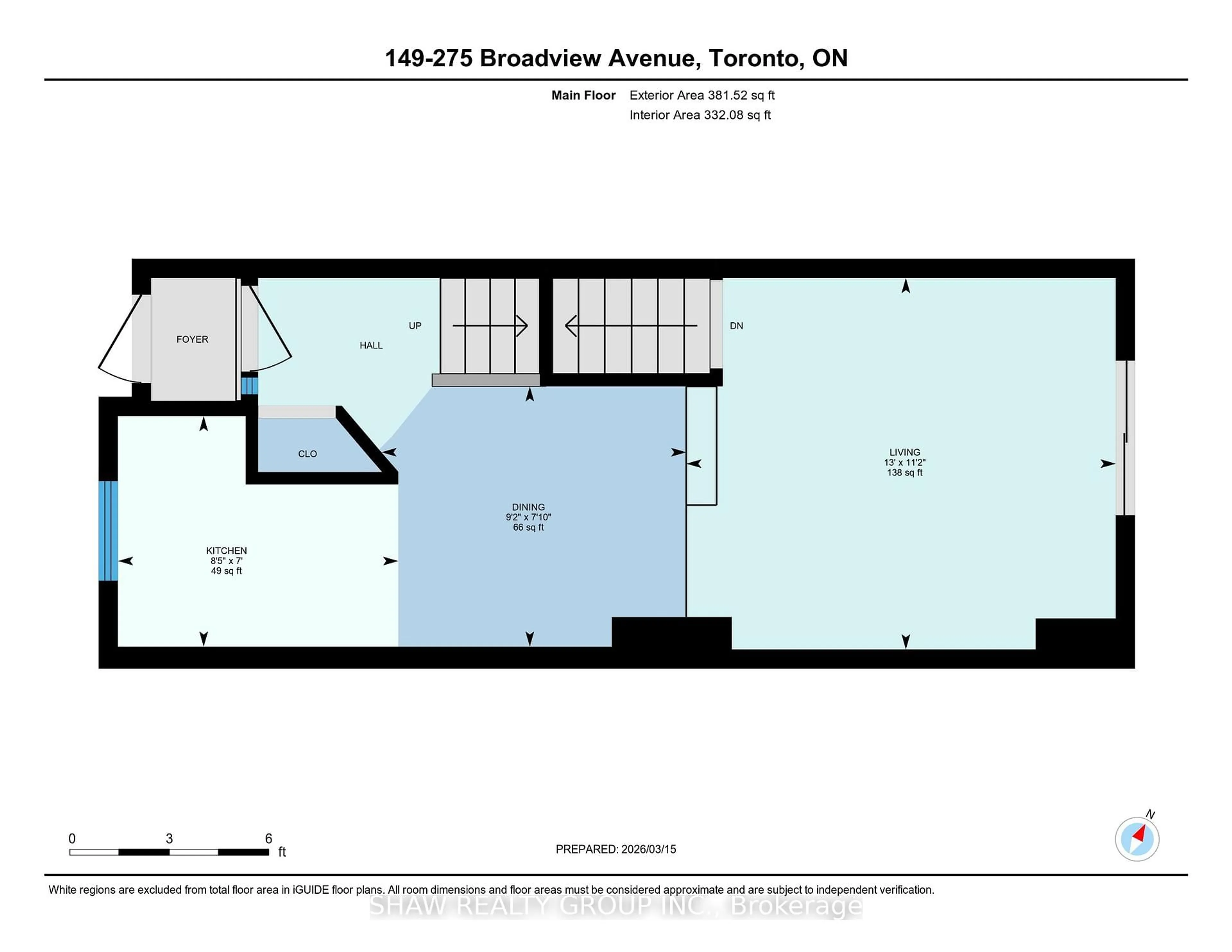 Floor plan for 275 Broadview Ave #149, Toronto Ontario M4M 3H5