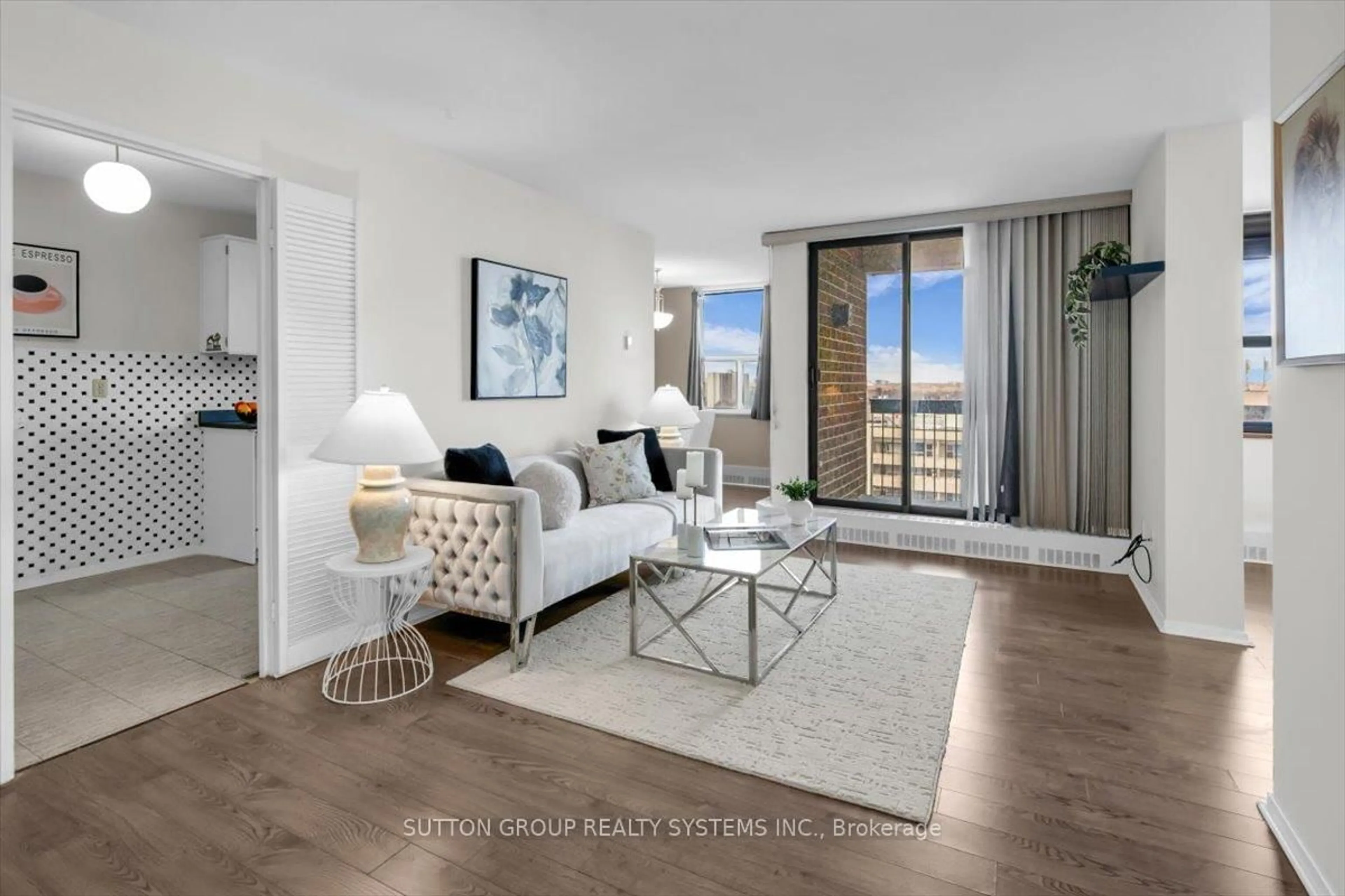 Living room with furniture, unknown for 90 Ling Rd #PH109, Toronto Ontario M1E 4Y3