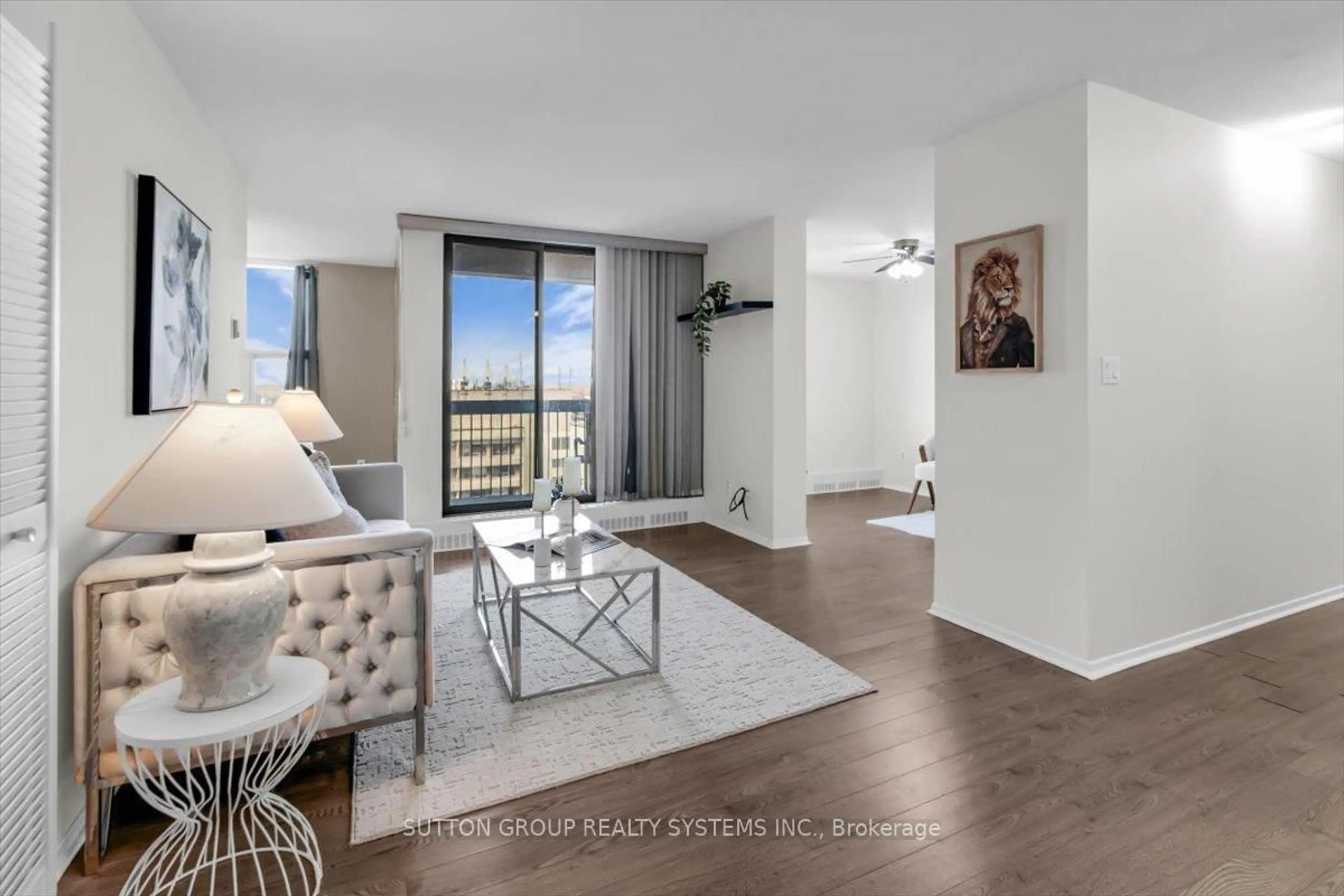 Living room with furniture, unknown for 90 Ling Rd #PH109, Toronto Ontario M1E 4Y3