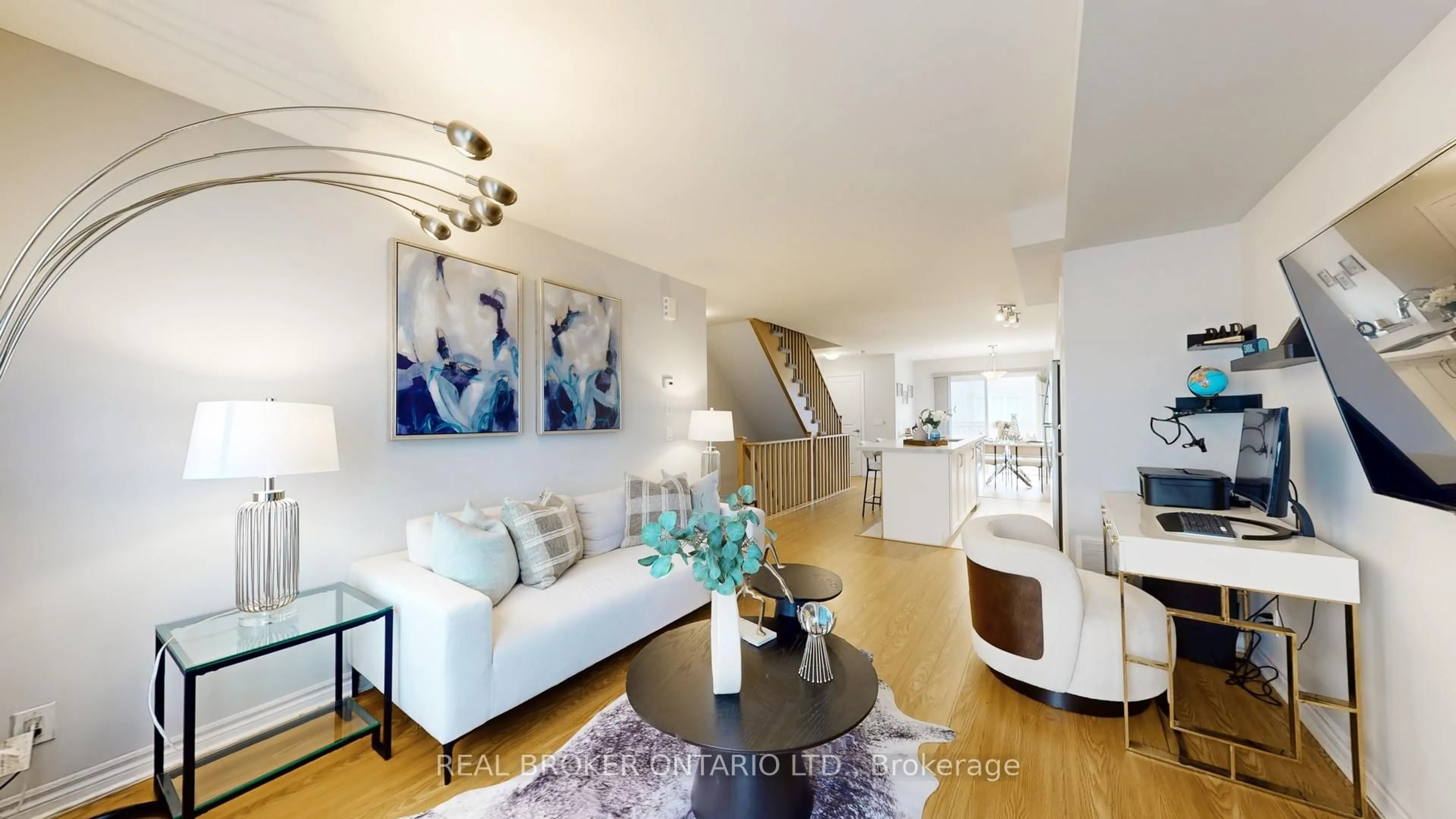 Living room with furniture, wood/laminate floor for 2500 Hill Rise Crt #124, Oshawa Ontario L1L 0M6