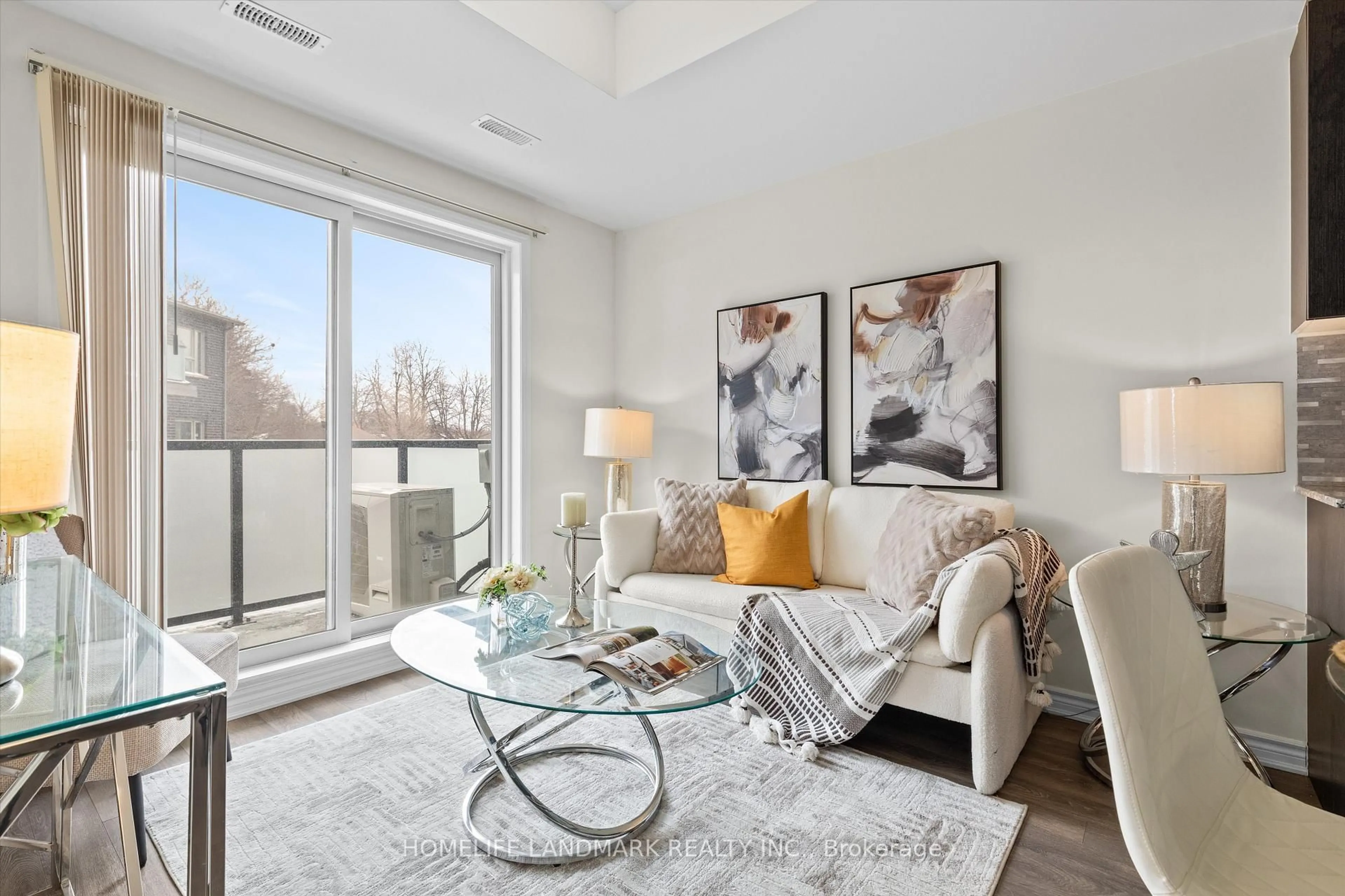 Living room with furniture, unknown for 1085 Danforth Rd #214, Toronto Ontario M1J 0B2