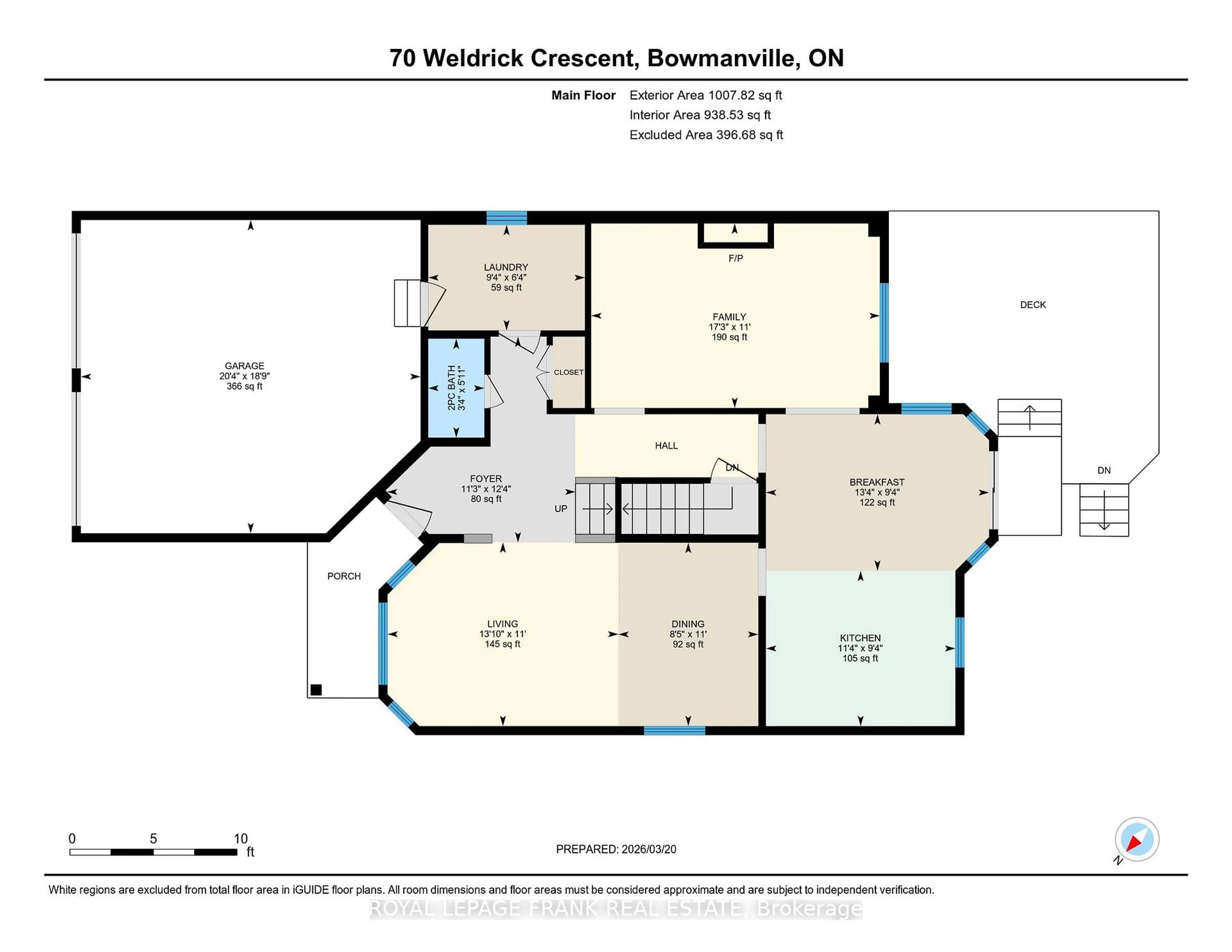 Floor plan for 70 Weldrick Cres, Clarington Ontario L1C 5E7
