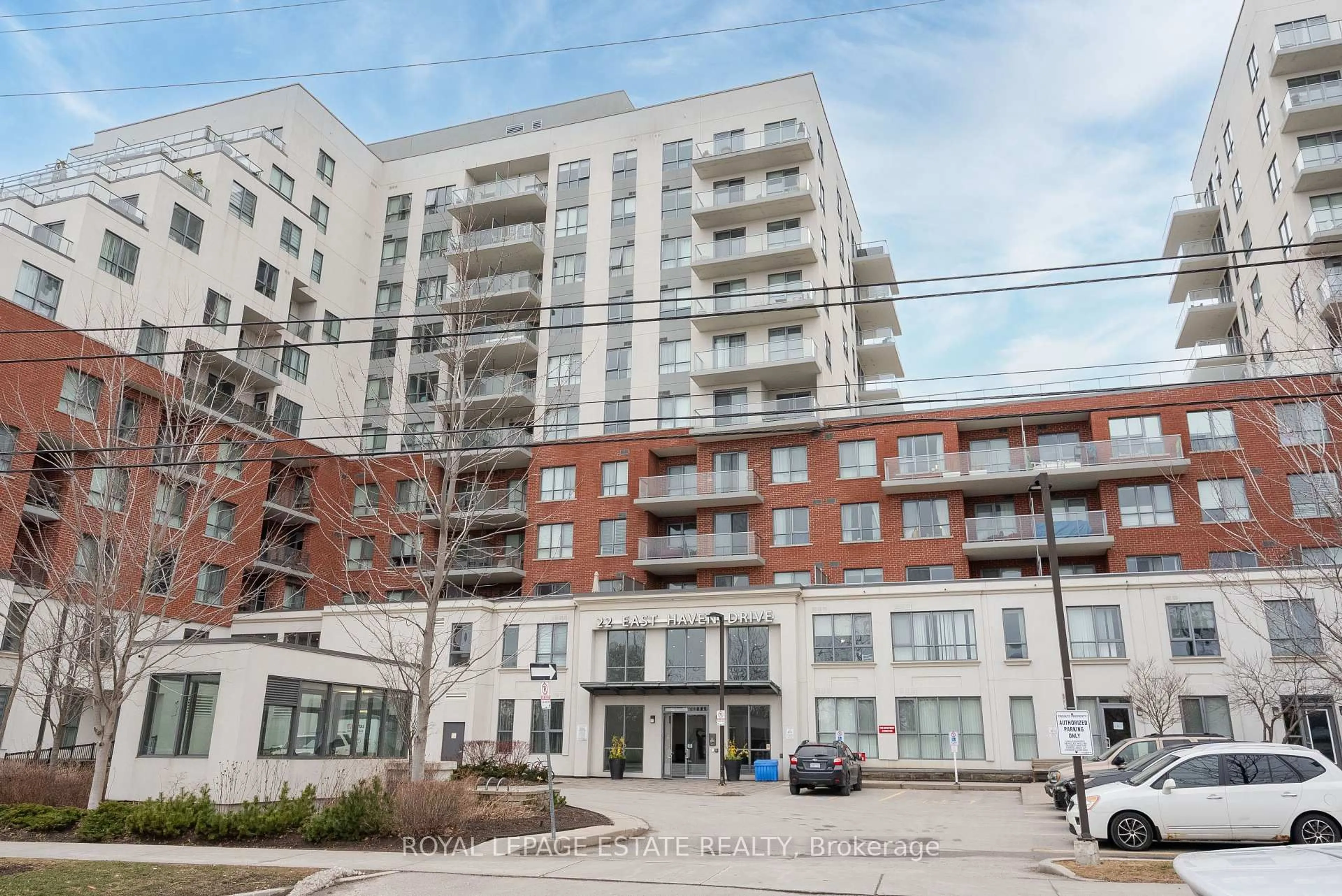 Patio, building for 22 East Haven Dr #501, Toronto Ontario M1N 0B4