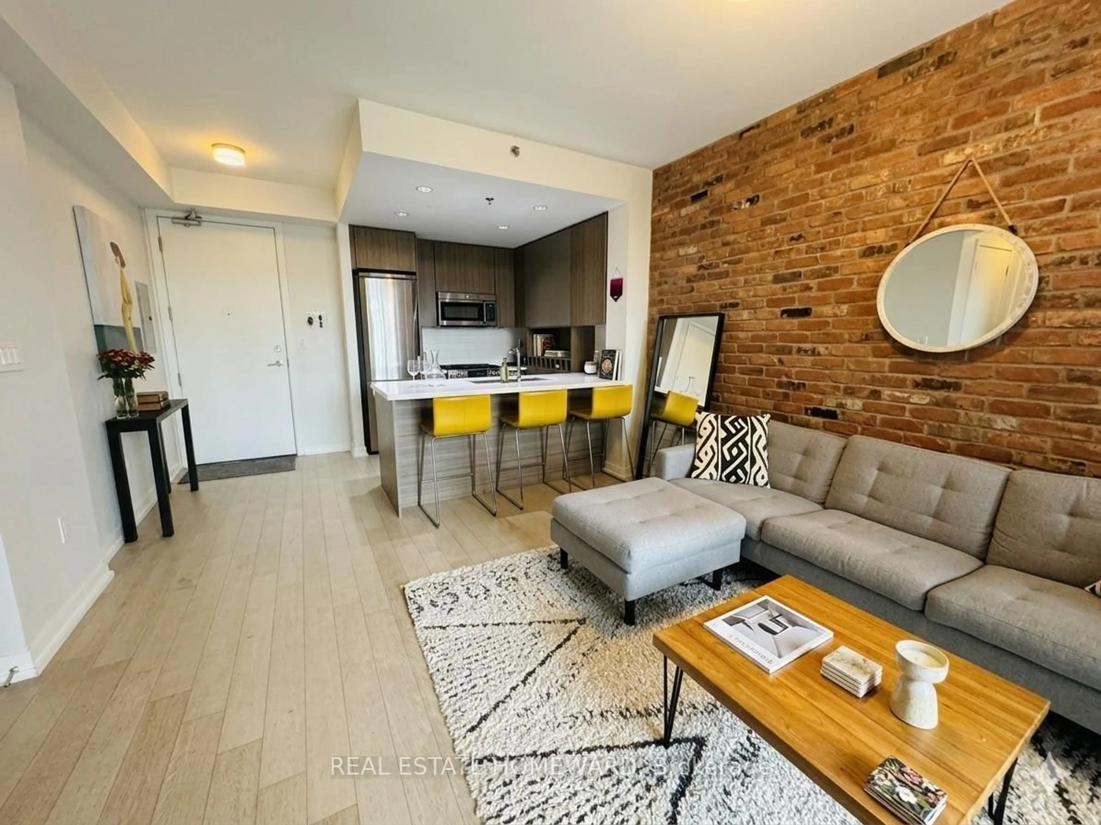 Living room with furniture, unknown for 88 Colgate Ave #407, Toronto Ontario M4M 0A6