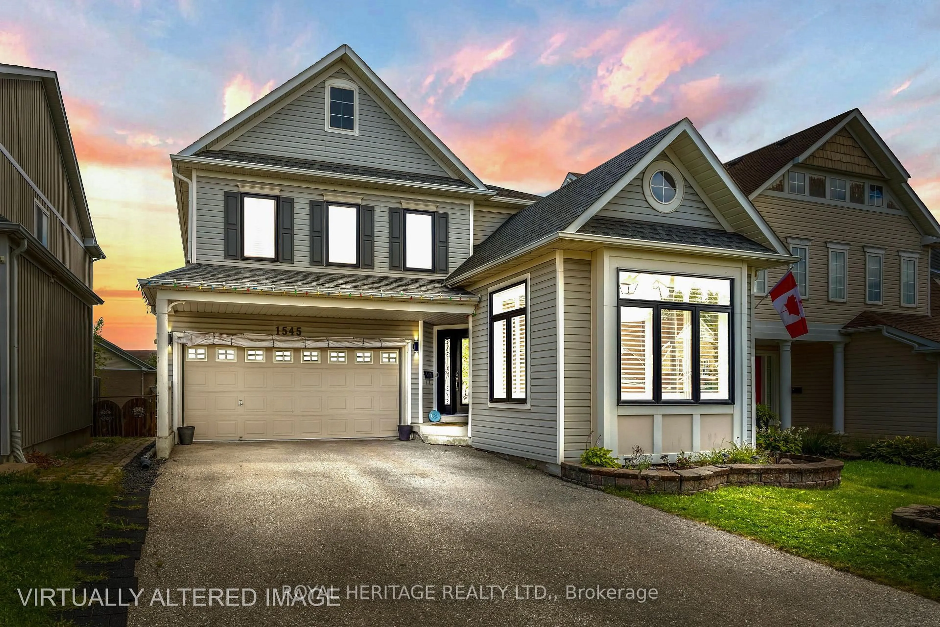 Home with vinyl exterior material, street for 1545 Arborwood Dr, Oshawa Ontario L1K 2Y5