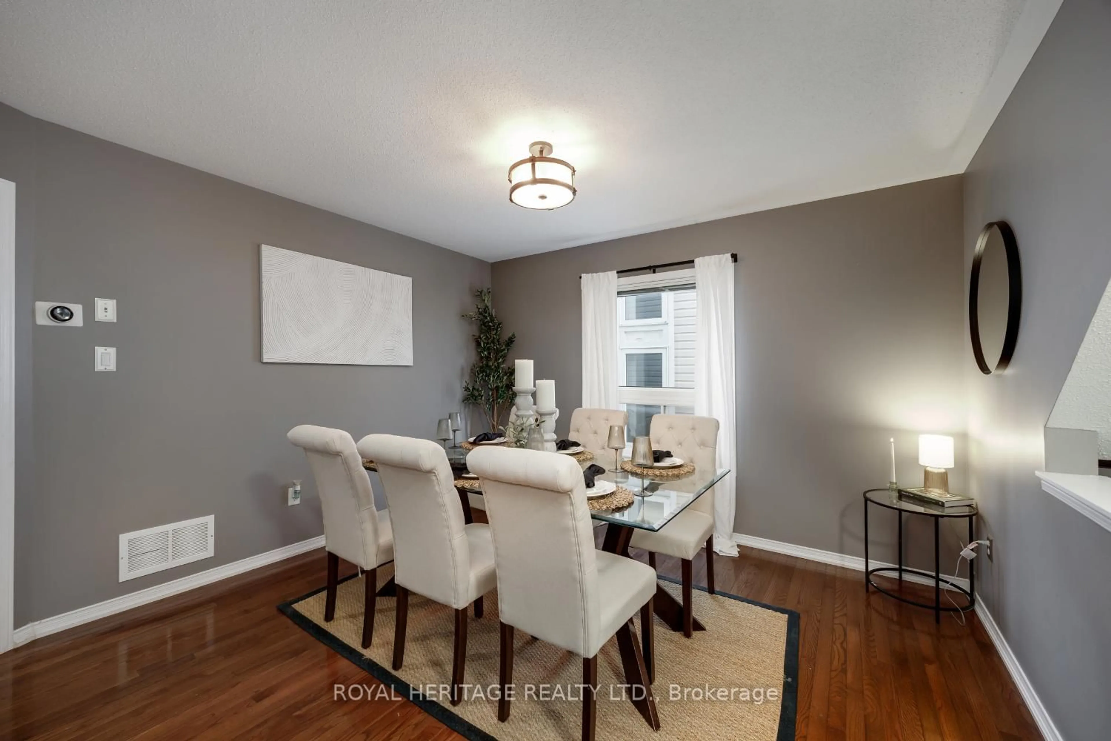 Dining room, wood/laminate floor for 1545 Arborwood Dr, Oshawa Ontario L1K 2Y5